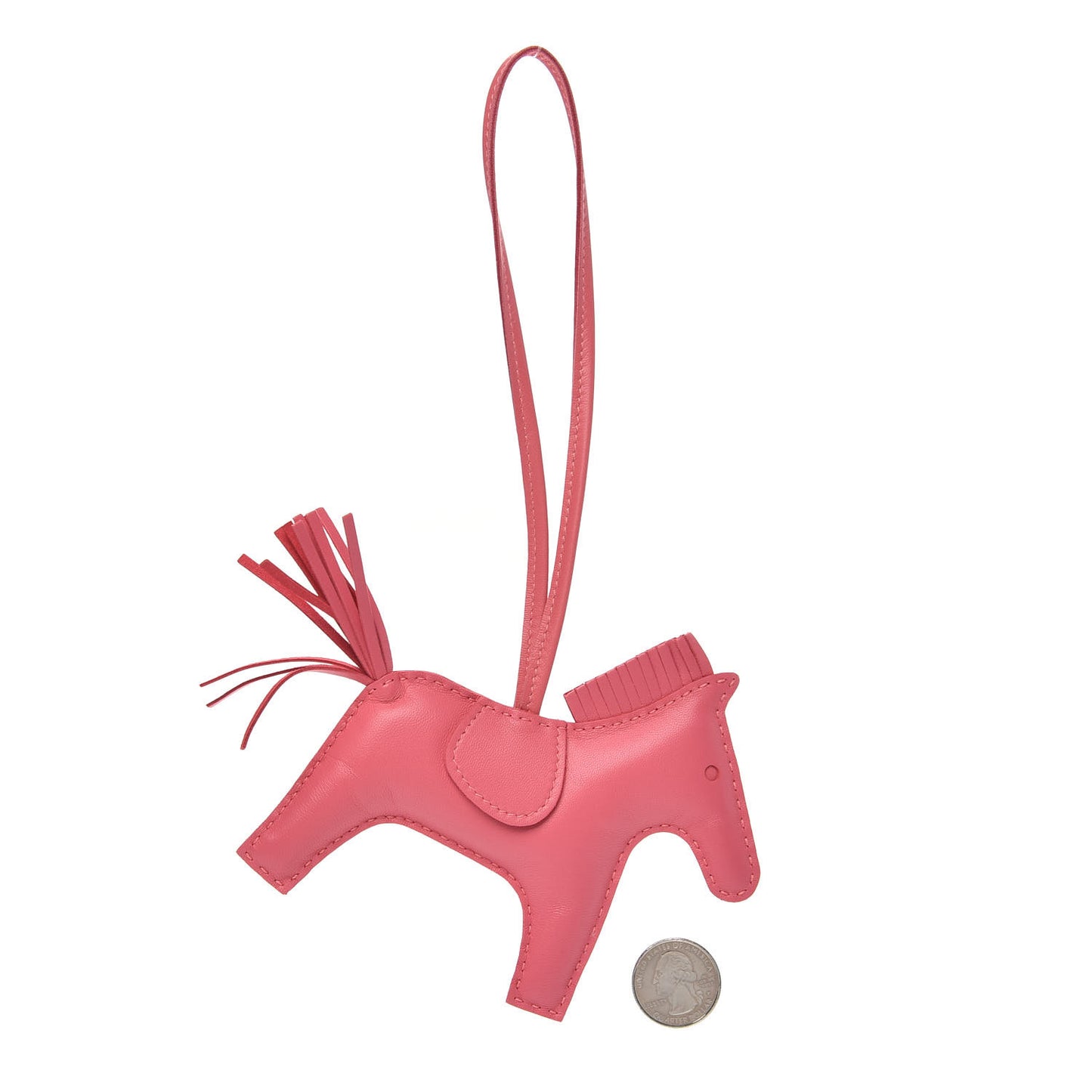 Milo Lambskin Grigri Rodeo Horse Bag Charm MM Rose Azalee