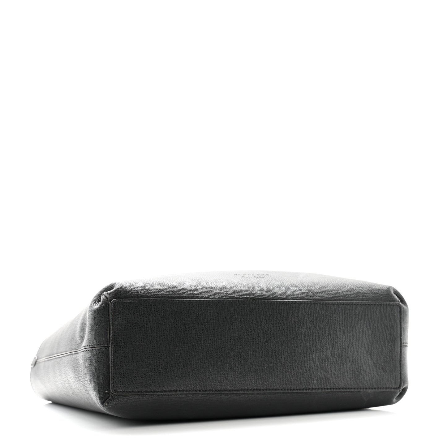 Grainy Calfskin Haymarket Check Medium Reversible Tote Black