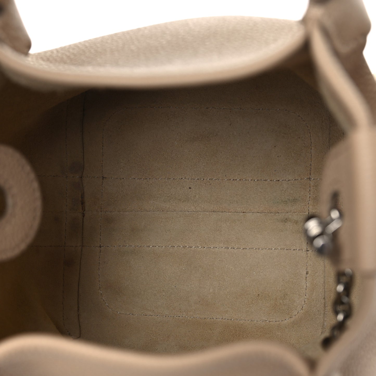Grained Calfskin Micro Bale Bag Light Mastic