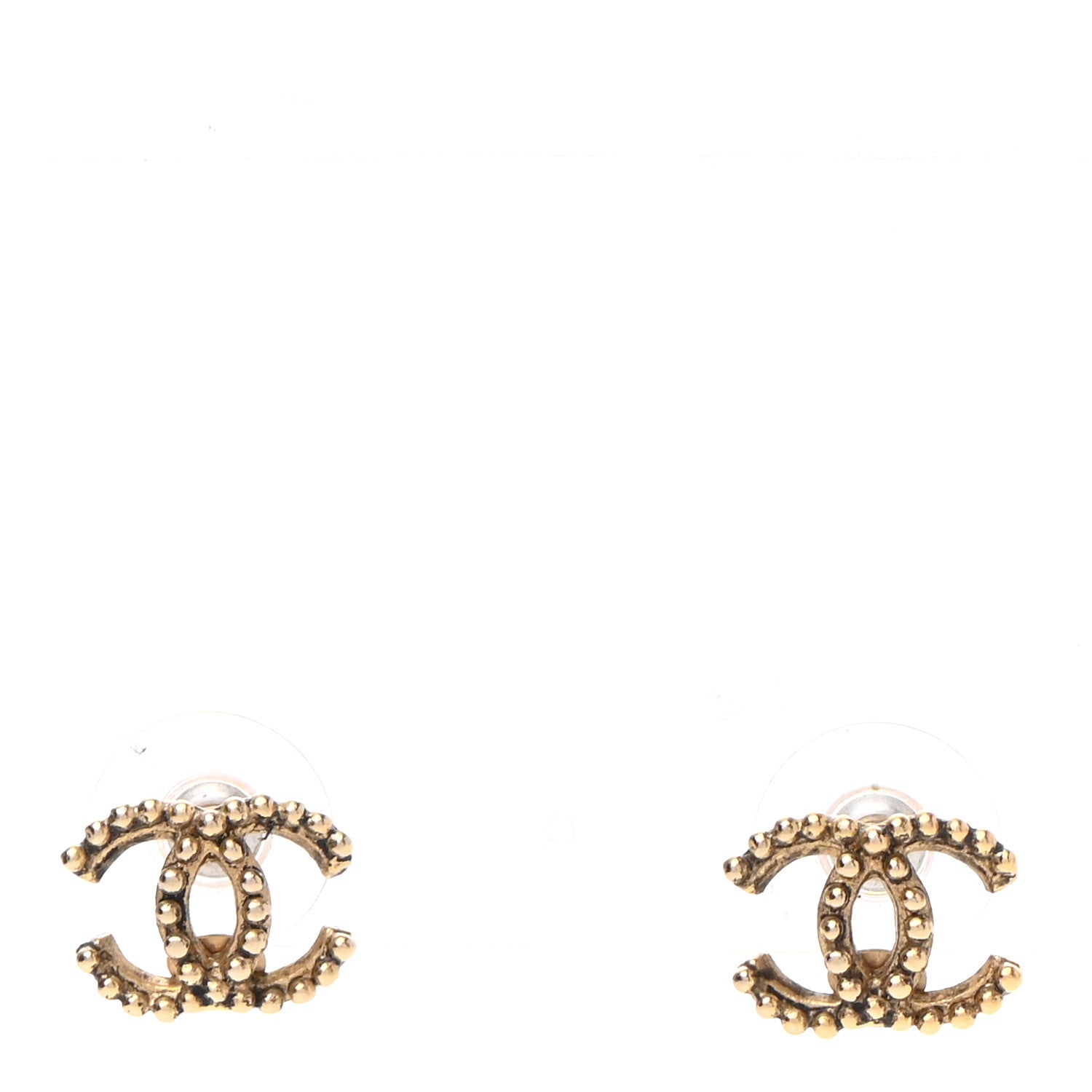 Chanel Metal Beaded CC Earrings Gold 1 of 4