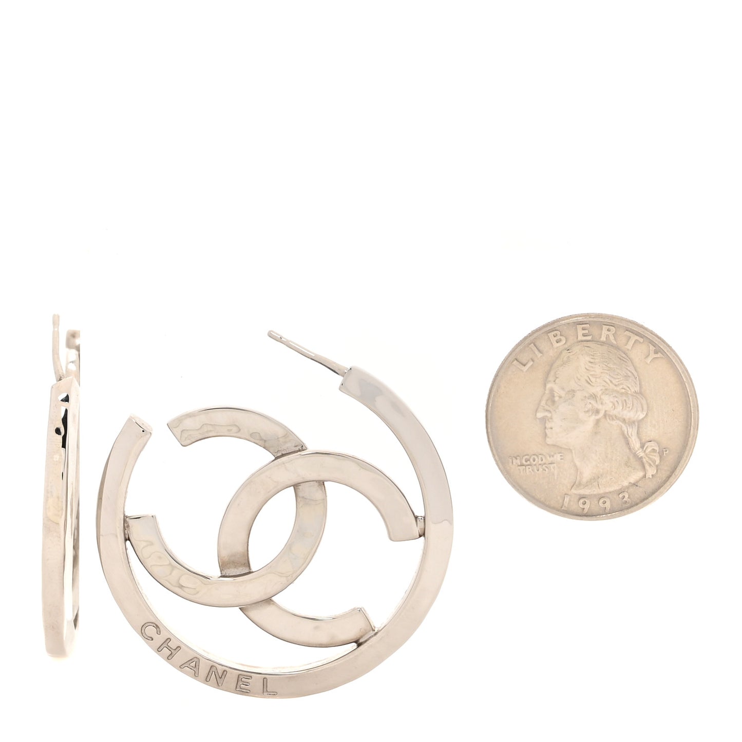CC Hoop Earrings Silver