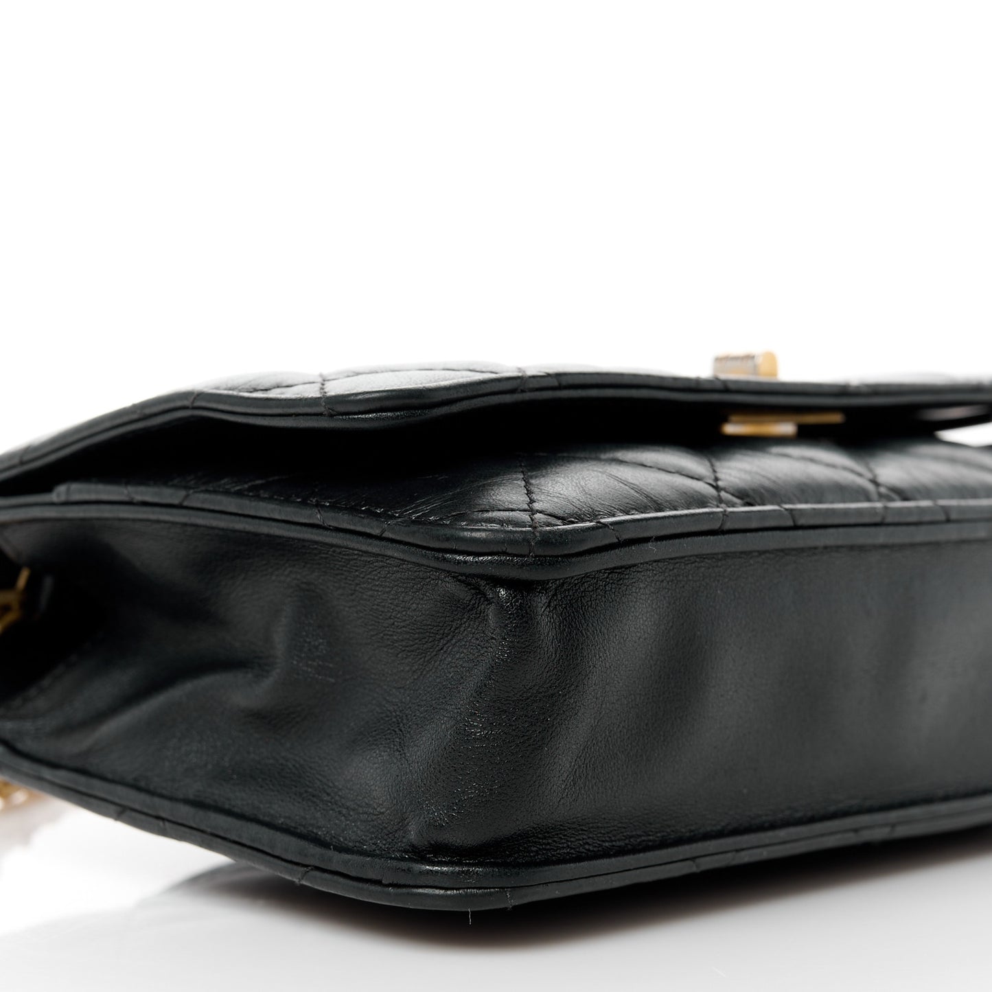 Aged Calfskin Quilted Reissue Wallet On Chain WOC Black