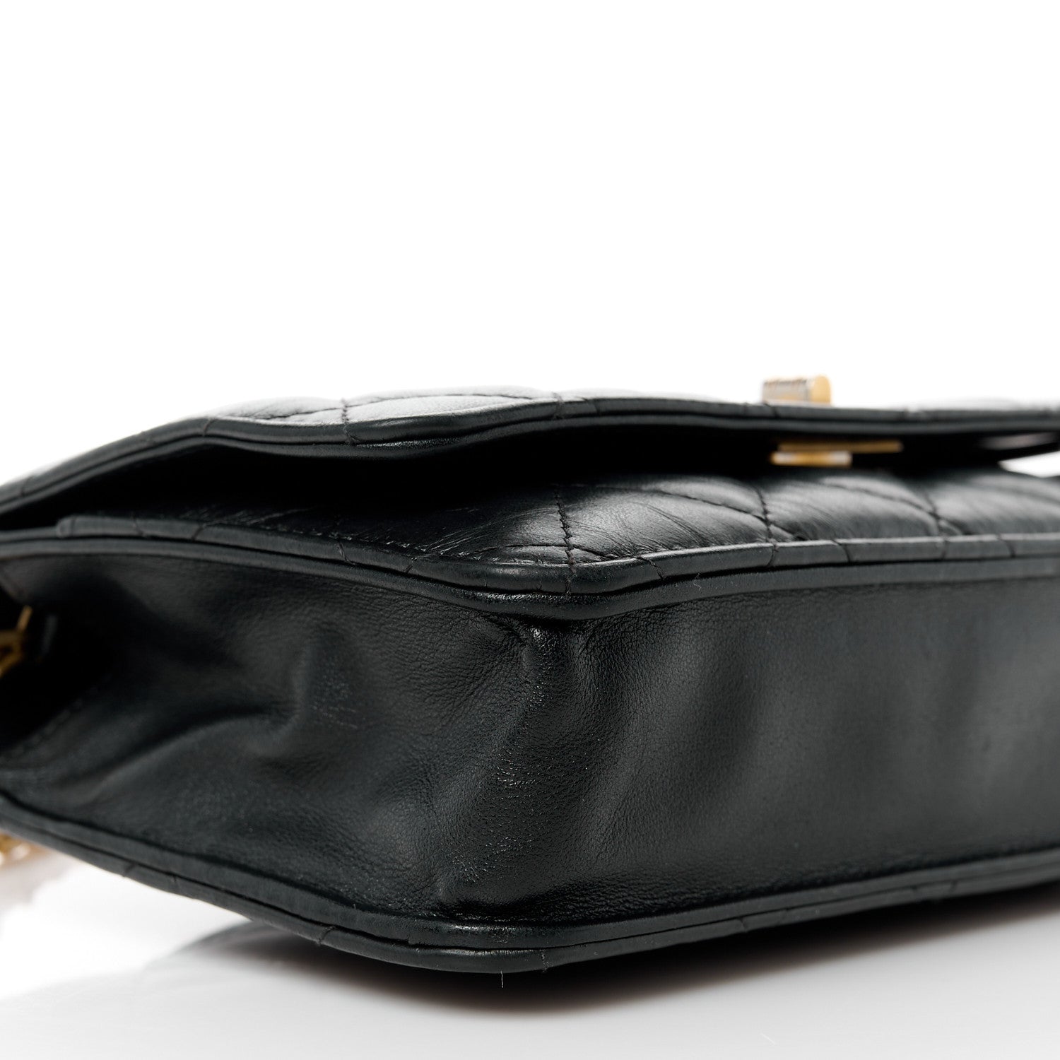 Chanel Aged Calfskin Quilted Reissue Wallet On Chain WOC Black 10 of 12