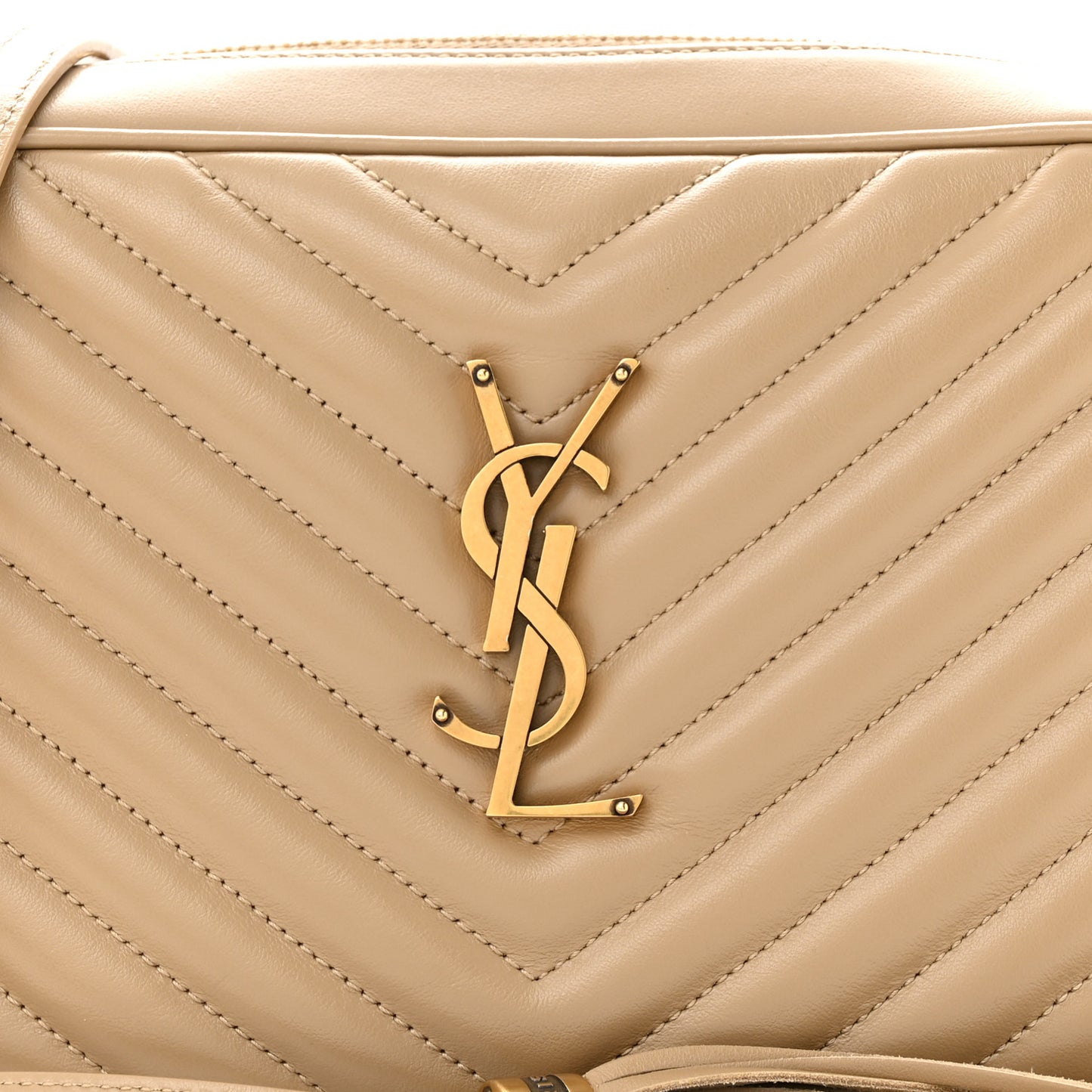 Calfskin Matelasse Monogram Lou Camera Bag Dark Latte