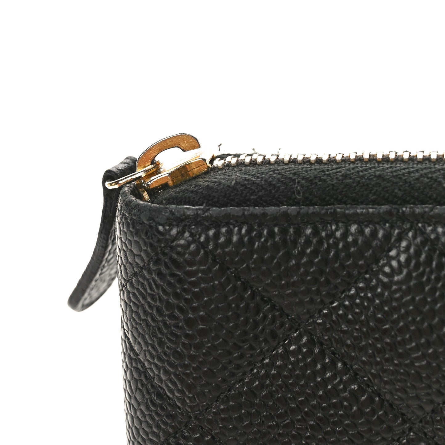 Caviar Quilted Large Zip Around Organizer Wallet Black