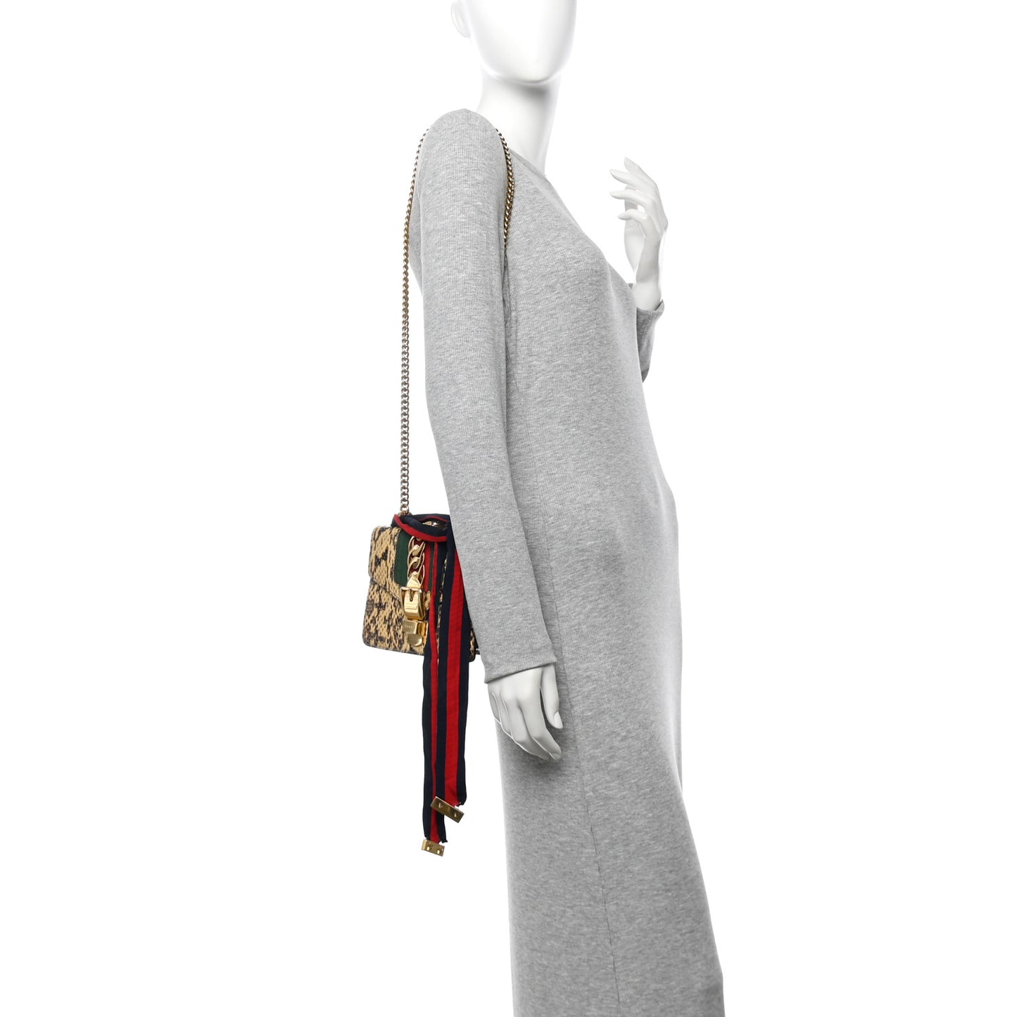 Snakeskin Mini Sylvie Chain Shoulder Bag Roccia