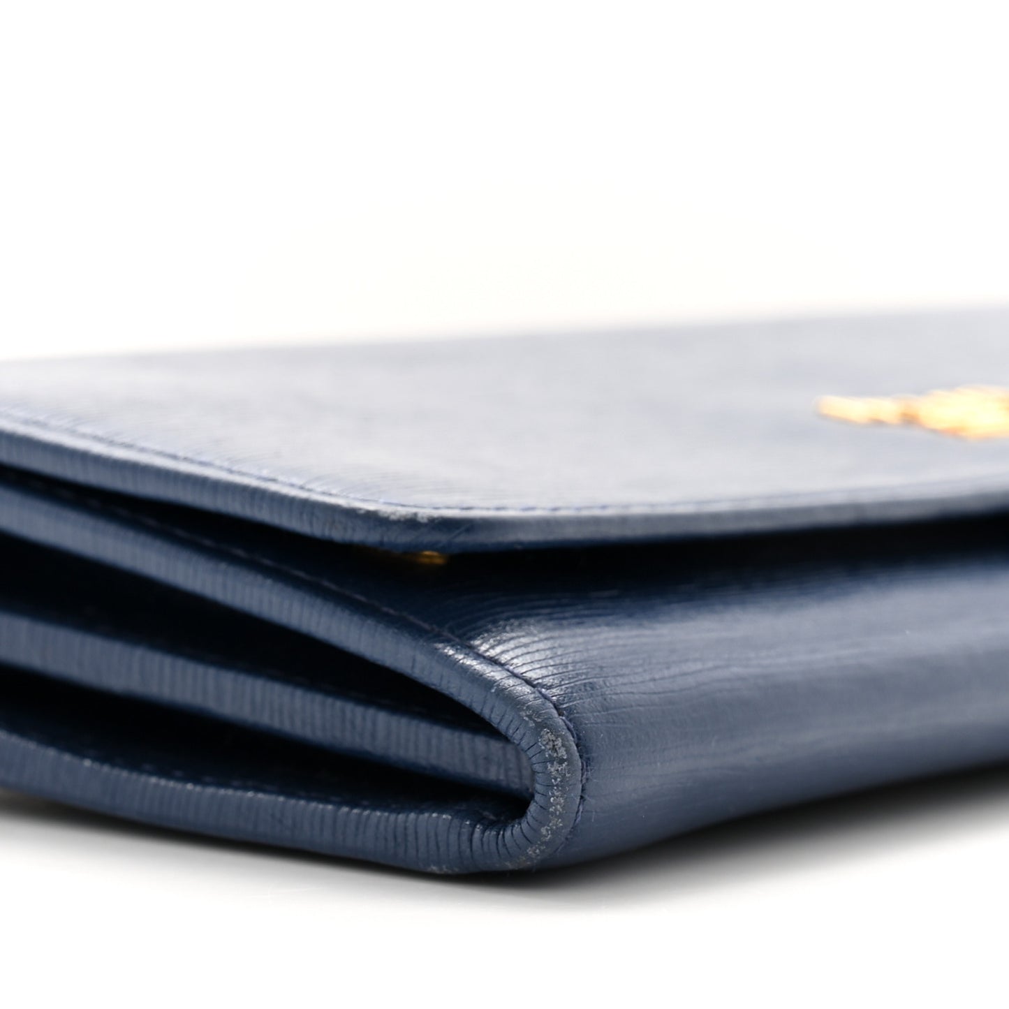 Vitello Move Metal Oro Chain Wallet Bluette