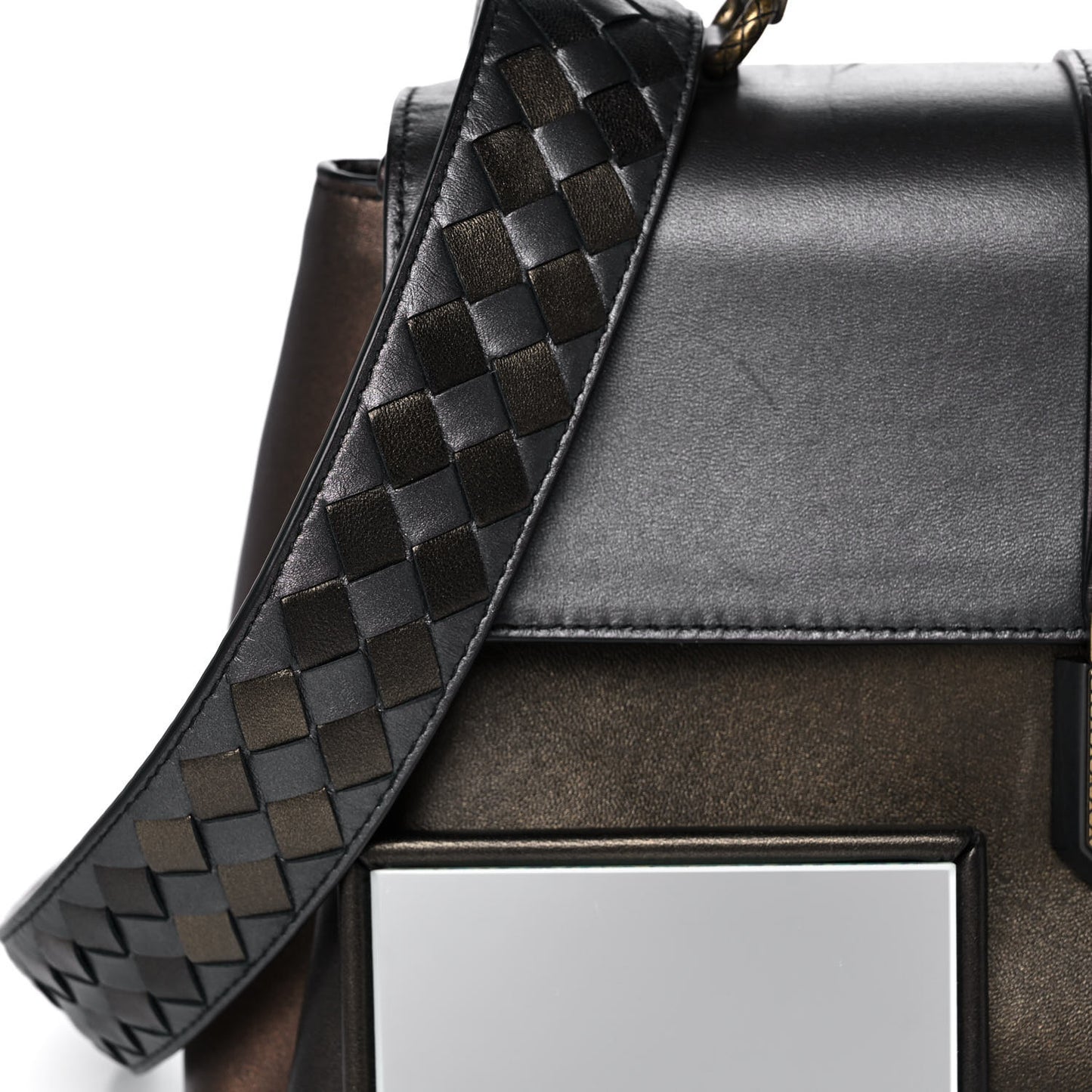 Nappa Medium Piazza Bag Dark Gold Antique Silver