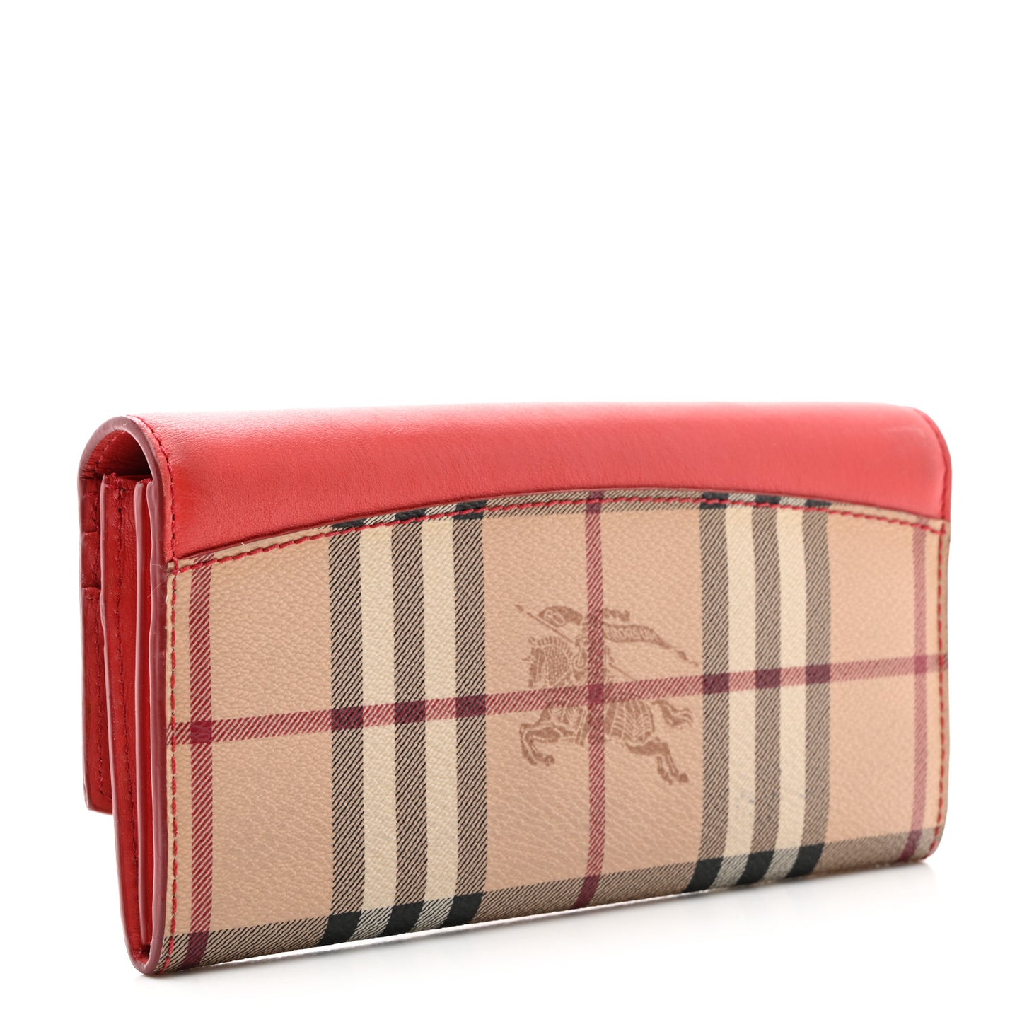 Calfskin Haymarket Check Henley Wallet Red
