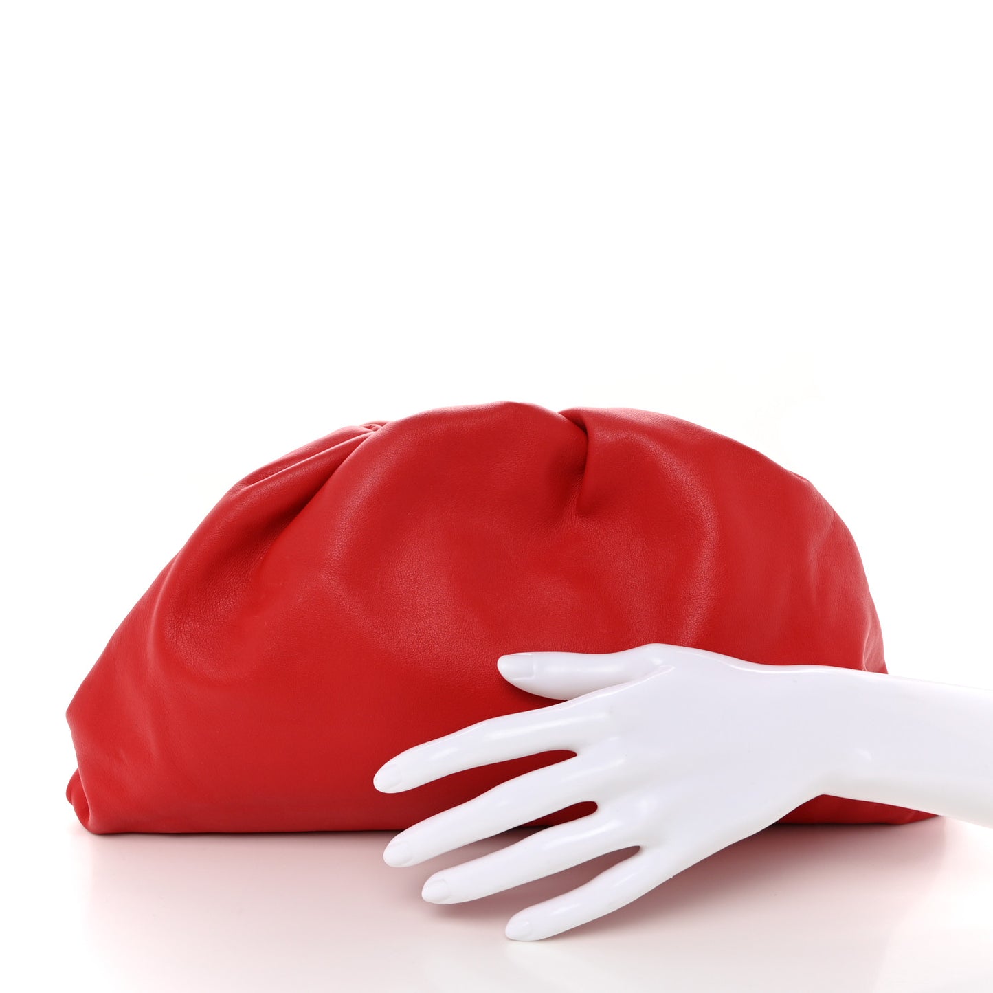 Smooth Butter Calf The Pouch Oversized Clutch Bright Red