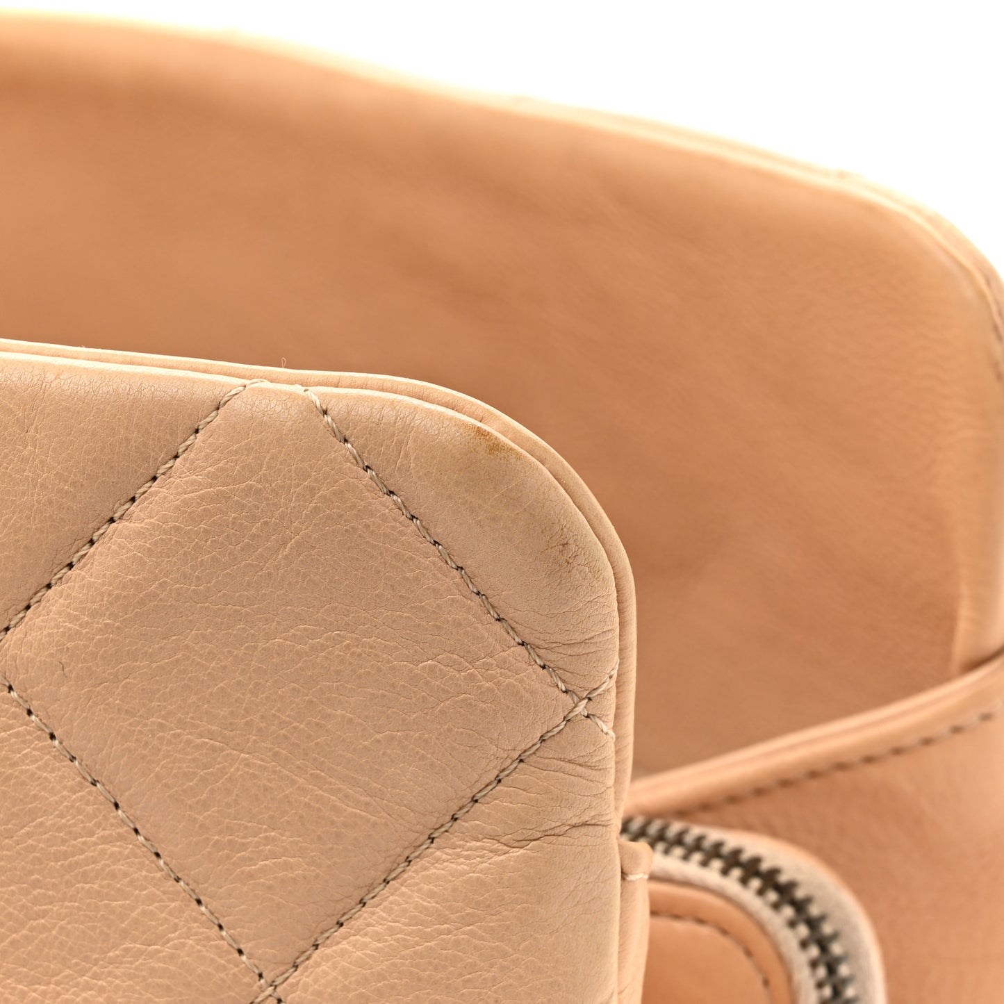 Calfskin Quilted Large CC Crown Tote Beige