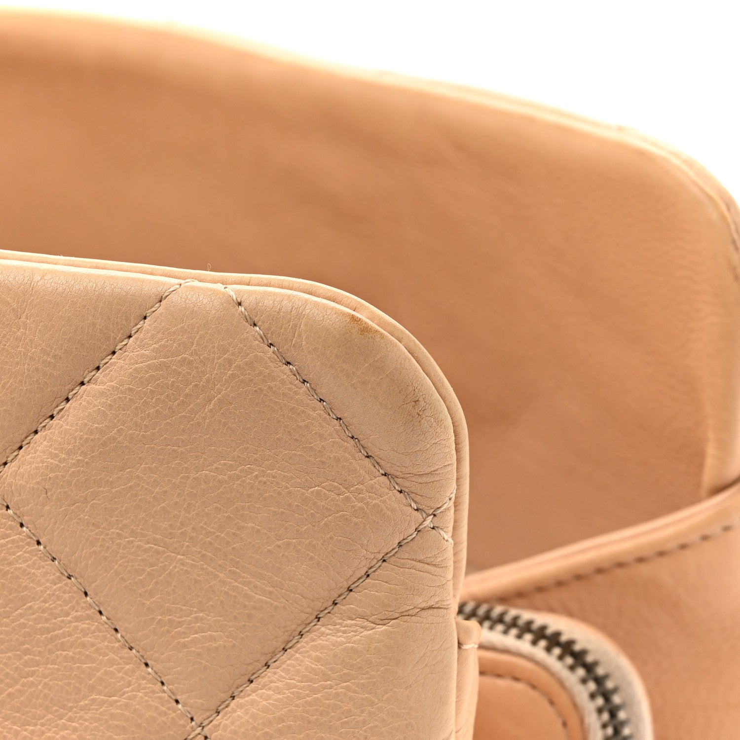 Chanel Calfskin Quilted Large CC Crown Tote Beige 13 of 18