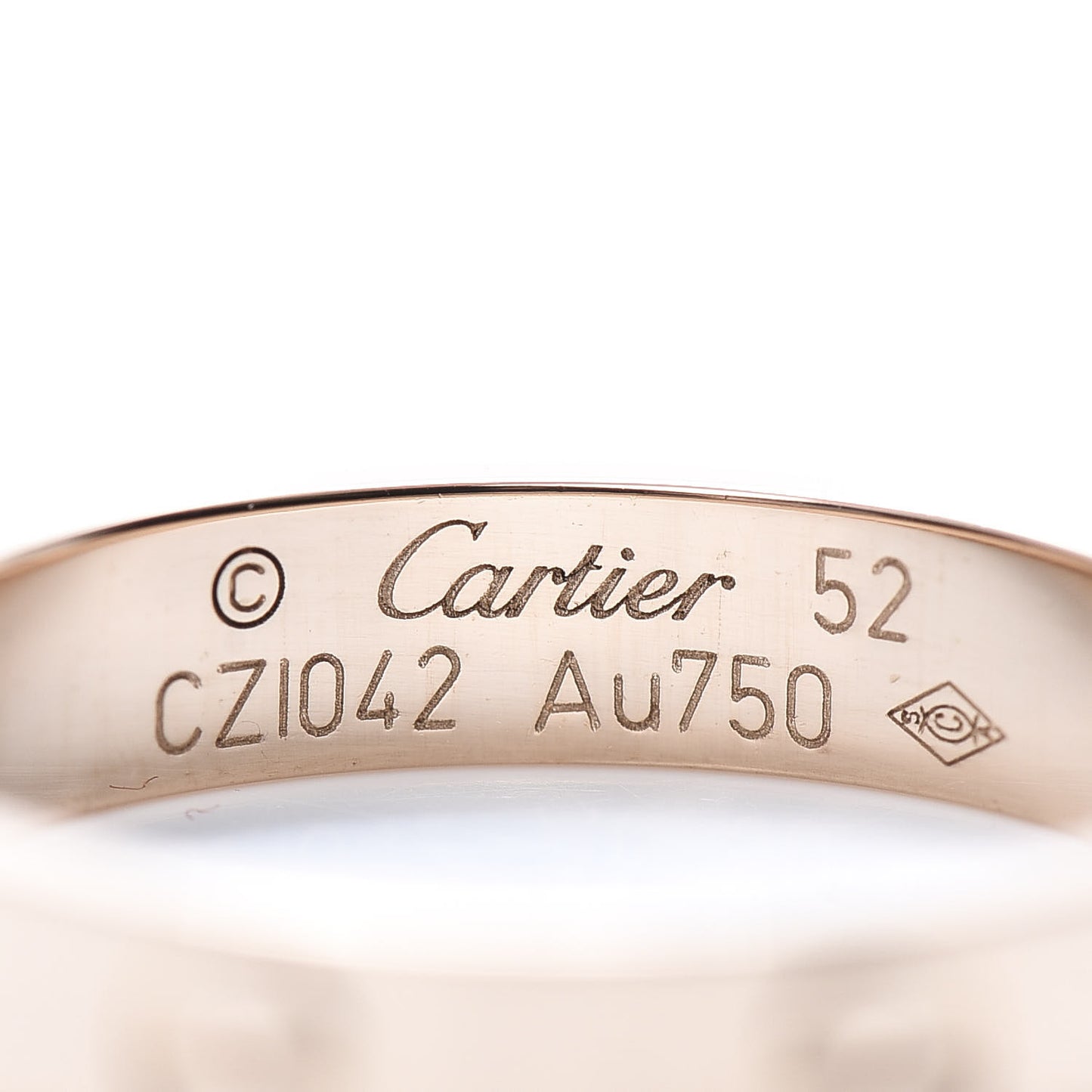 18K Pink Gold 3.5mm LOVE Wedding Band Ring 52 6