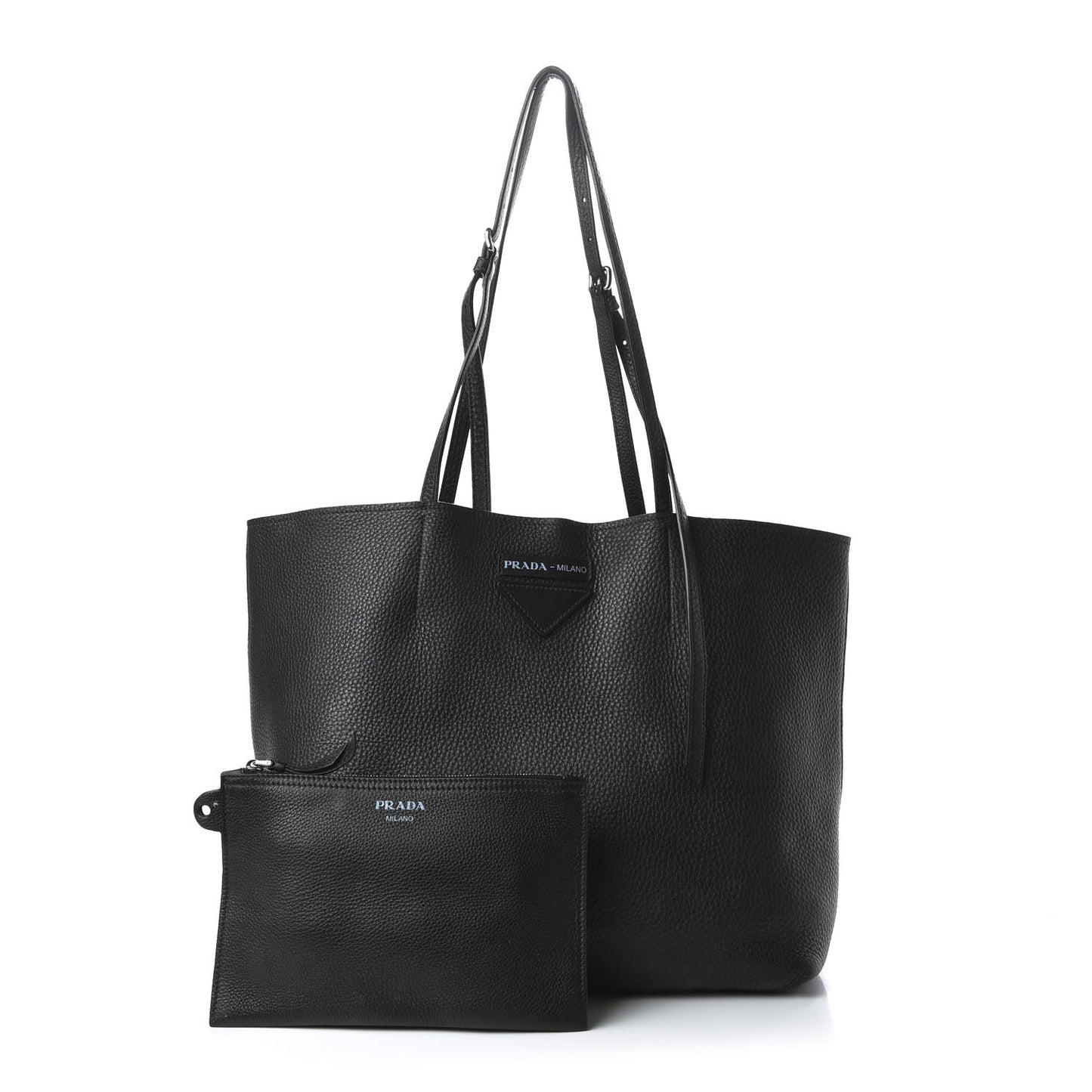 Vitello Daino Etiquette Shopping Bag Black