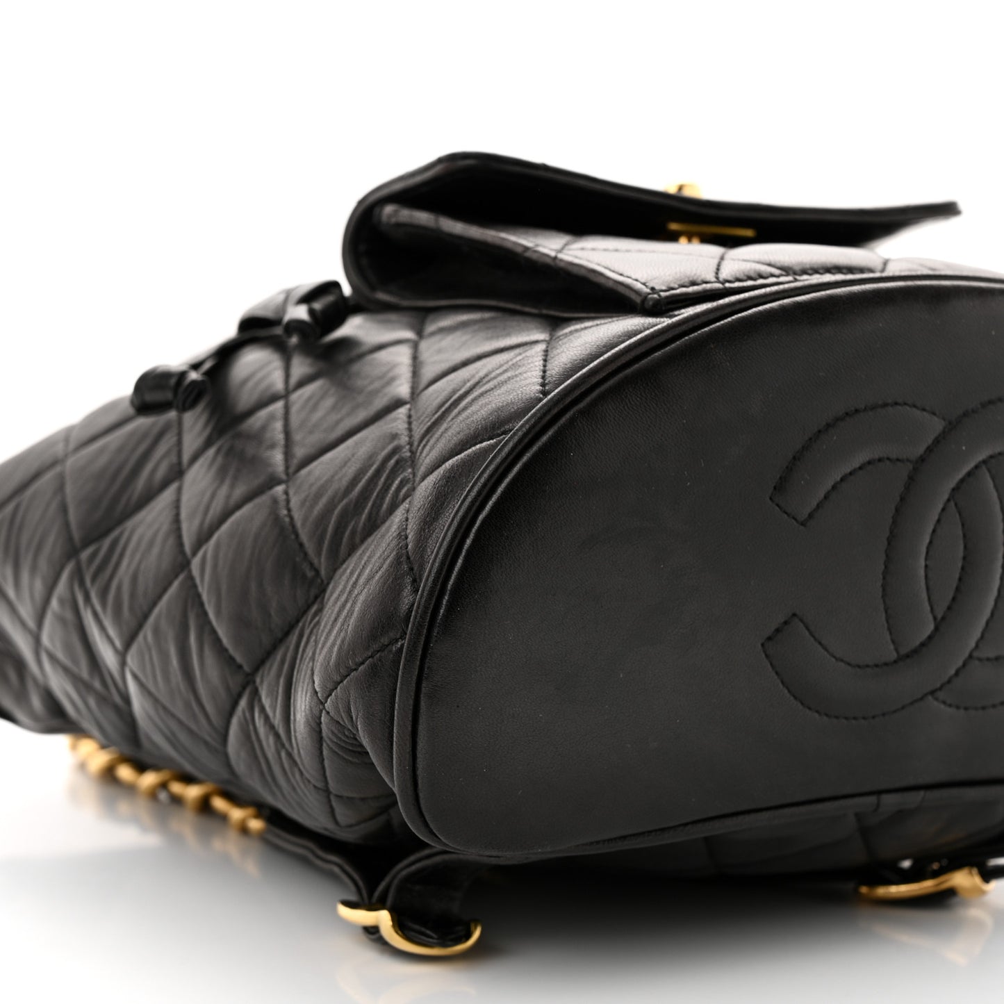 Lambskin Quilted Backpack Black