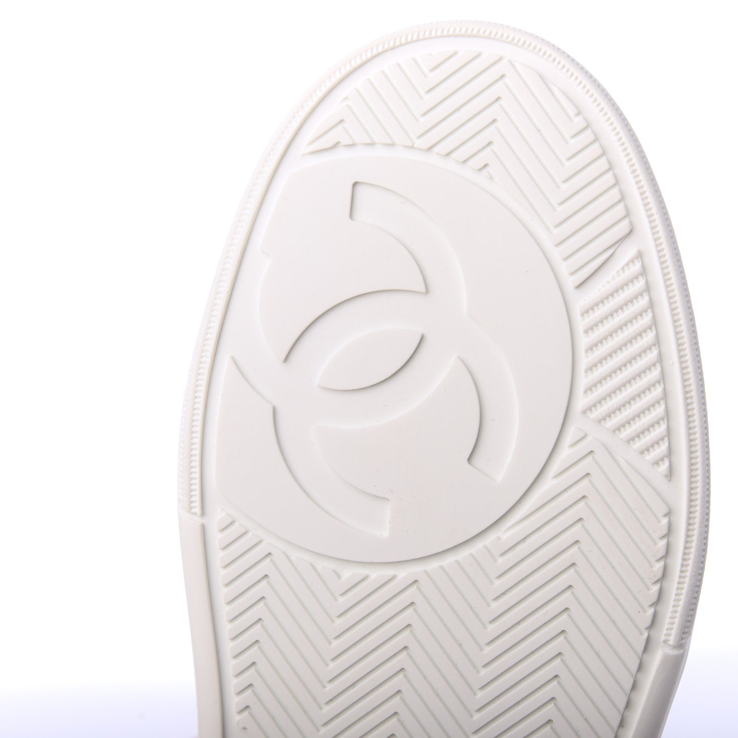 Calfskin Womens Logo Sneakers 37.5 White Pink