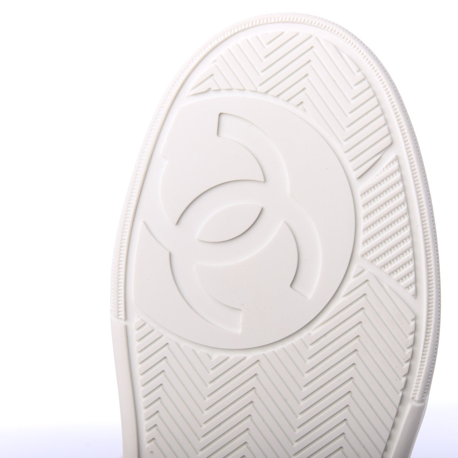 Chanel Calfskin Womens Logo Sneakers 37.5 White Pink 8 of 10