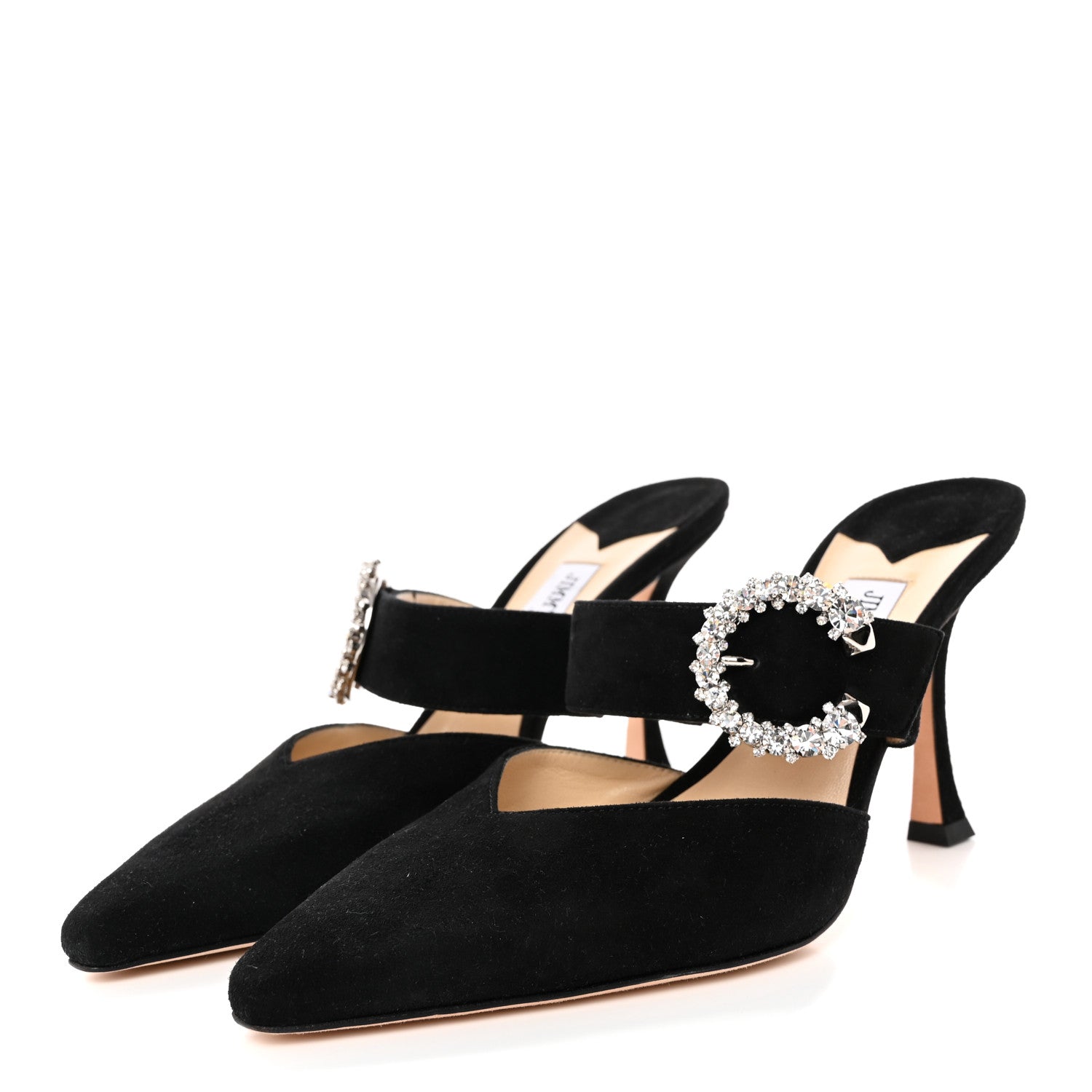 Jimmy Choo Suede Crystal Marta 90 Mules 39 Black 3 of 12