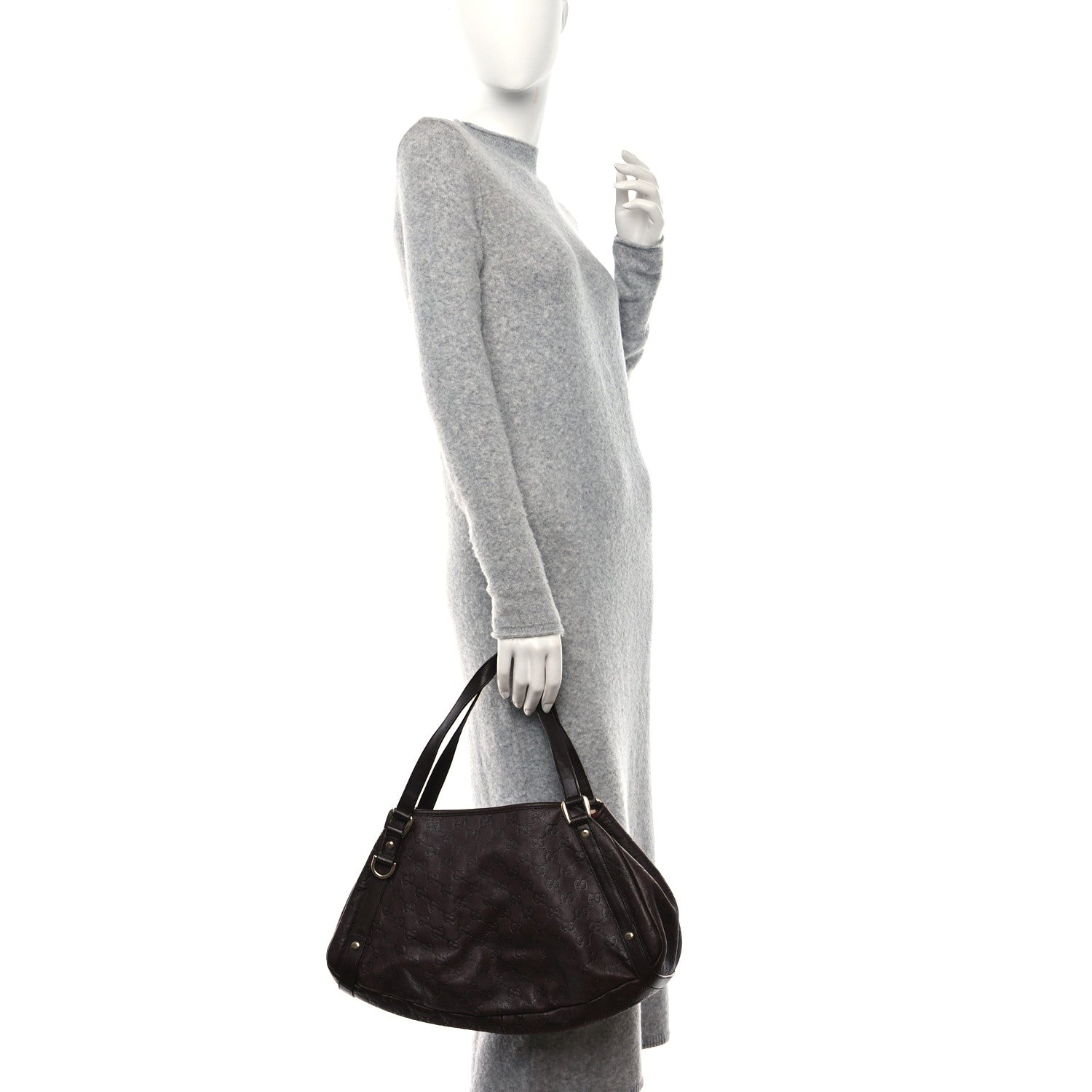 Gucci Guccissima Medium Abbey Shoulder Bag Chocolate 2 of 12