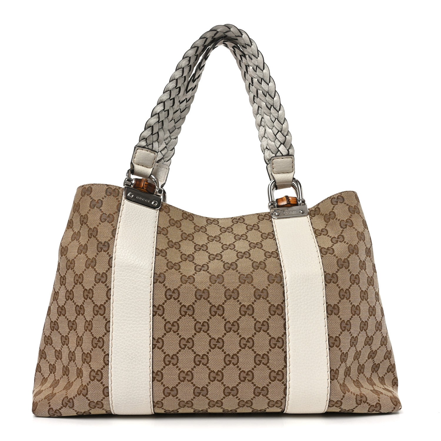 Gucci Monogram Medium Bamboo Bar Tote Off White 1902557 – FASHIONPHILE