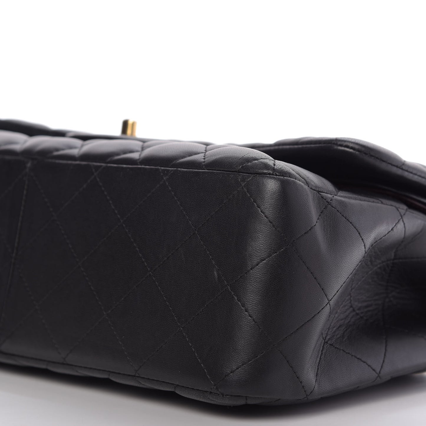 Lambskin Quilted Jumbo Double Flap Black