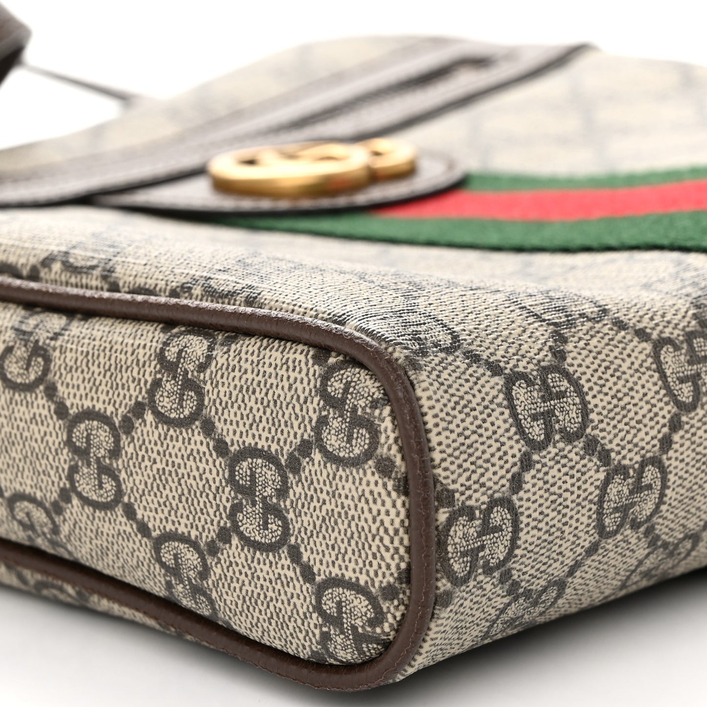 GG Supreme Monogram Web Small Ophidia Messenger Bag Brown