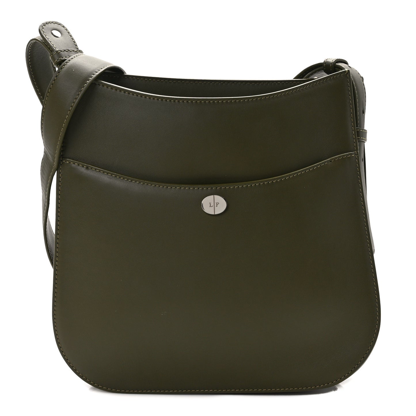 Grained Calfskin Fleur Crossbody Green