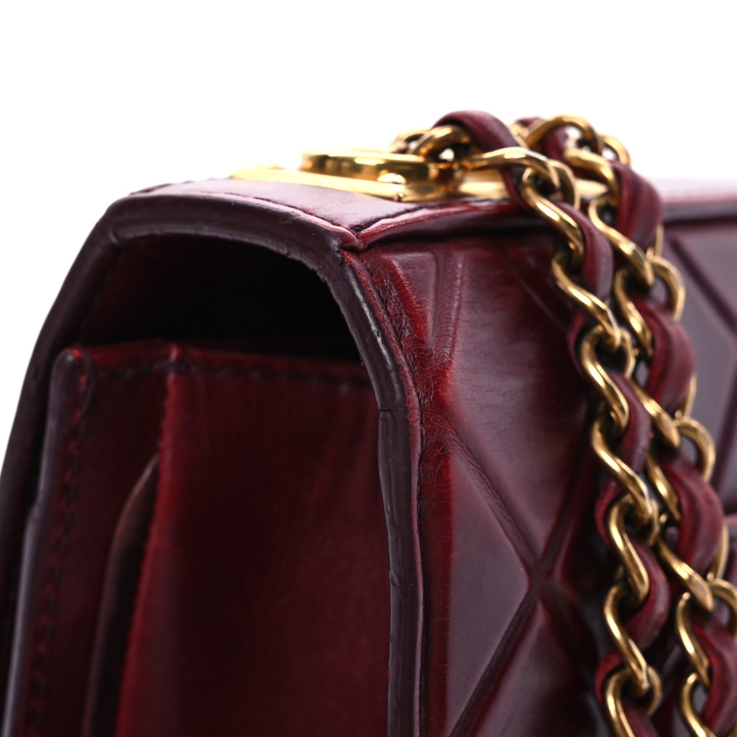Calfskin Embossed Medium Flap Red