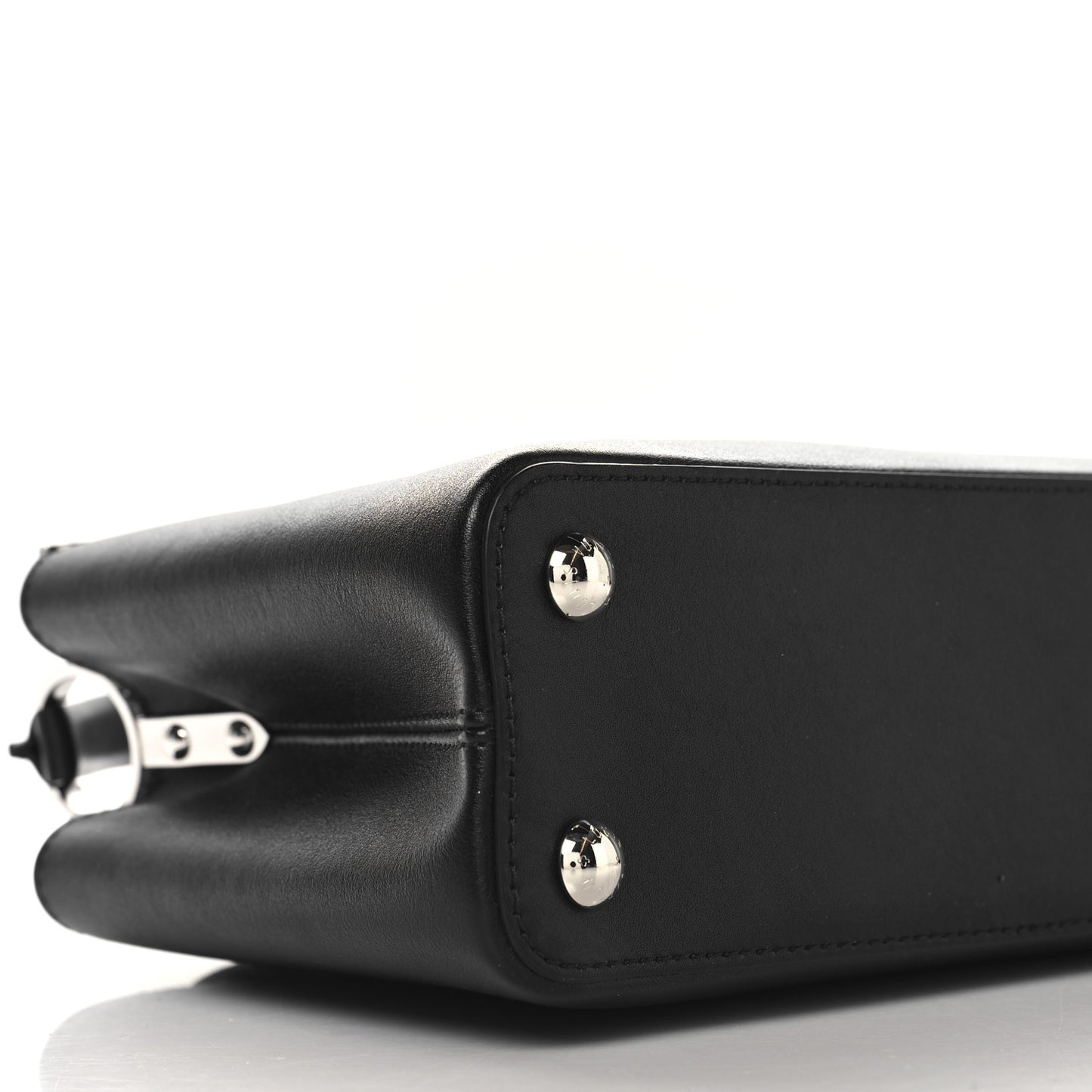 Smooth Calfskin Crystal Flowers Capucines BB Black