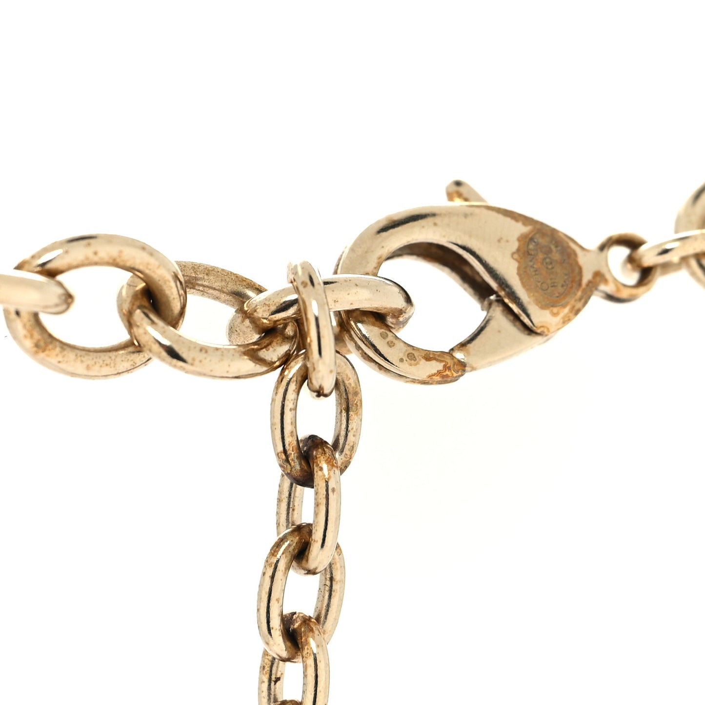 Metal Hoop Cuba Logo Necklace Gold