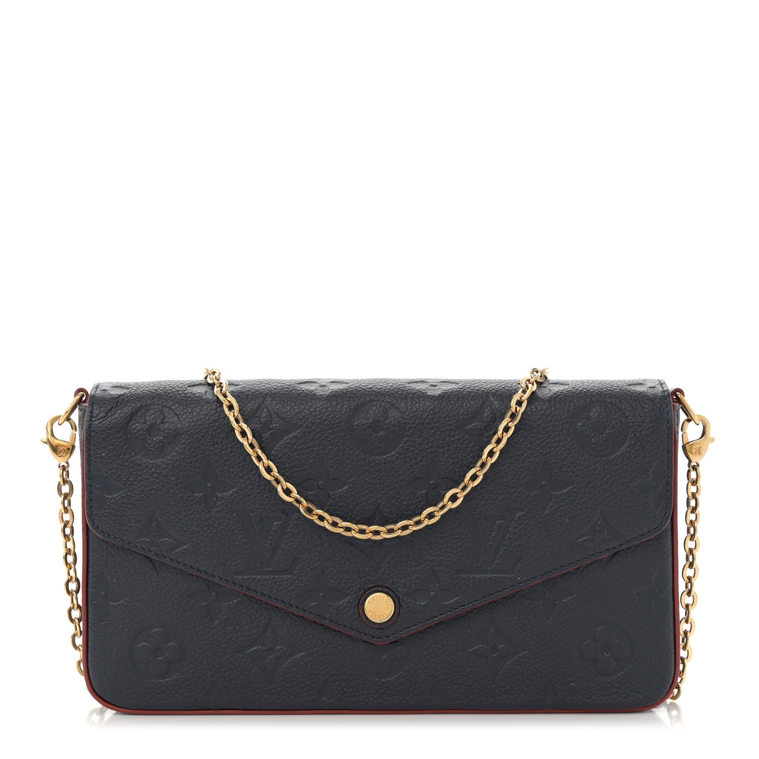 Louis Vuitton Empreinte Pochette Felicie Chain Wallet Marine Rouge