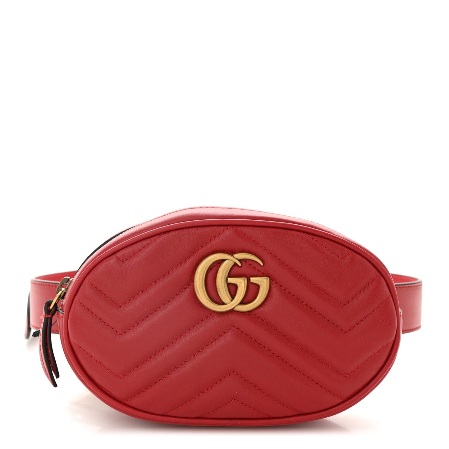 Calfskin Matelasse GG Marmont Belt Bag 85 34 Hibiscus Red