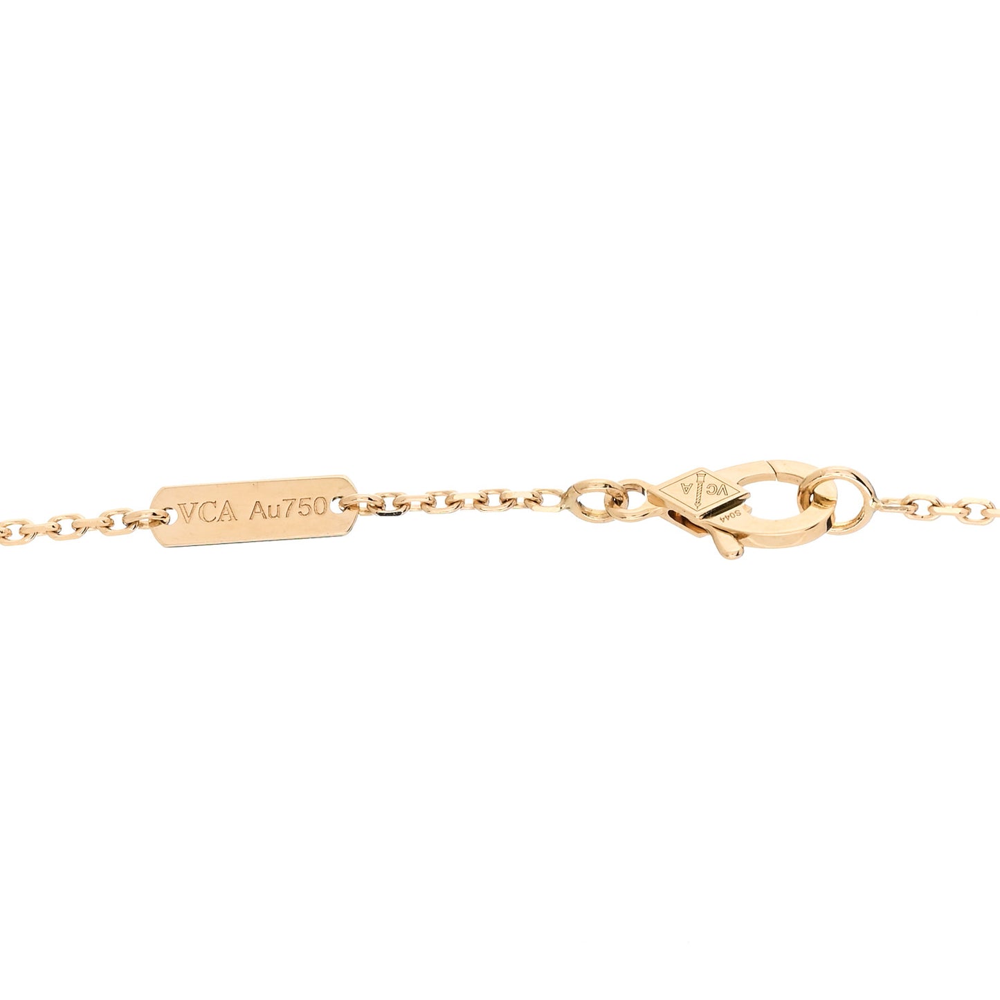18K Yellow Gold Guilloche Vintage Alhambra Pendant Necklace