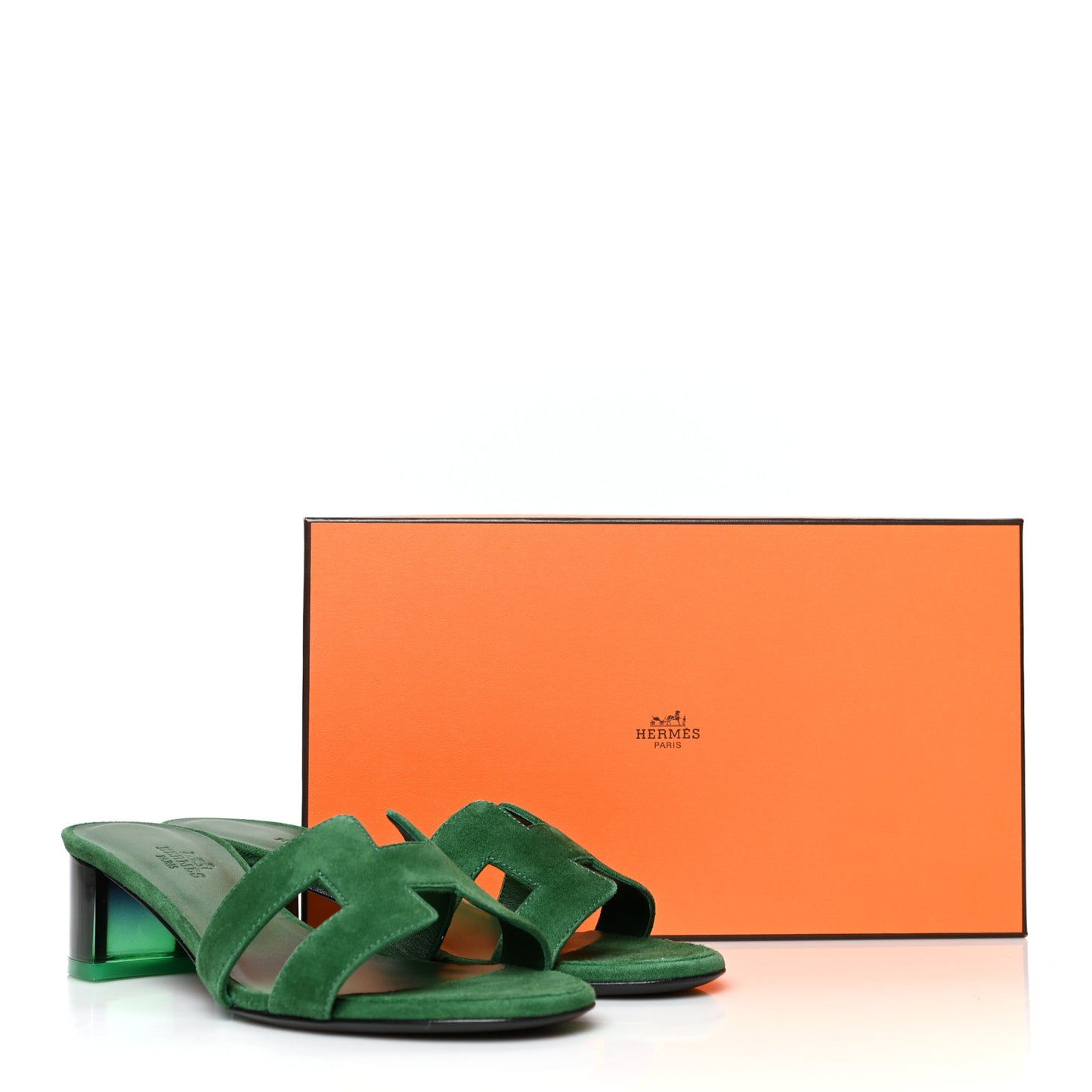 Suede Goatskin Oasis Sandals 36.5 Vert Electrique