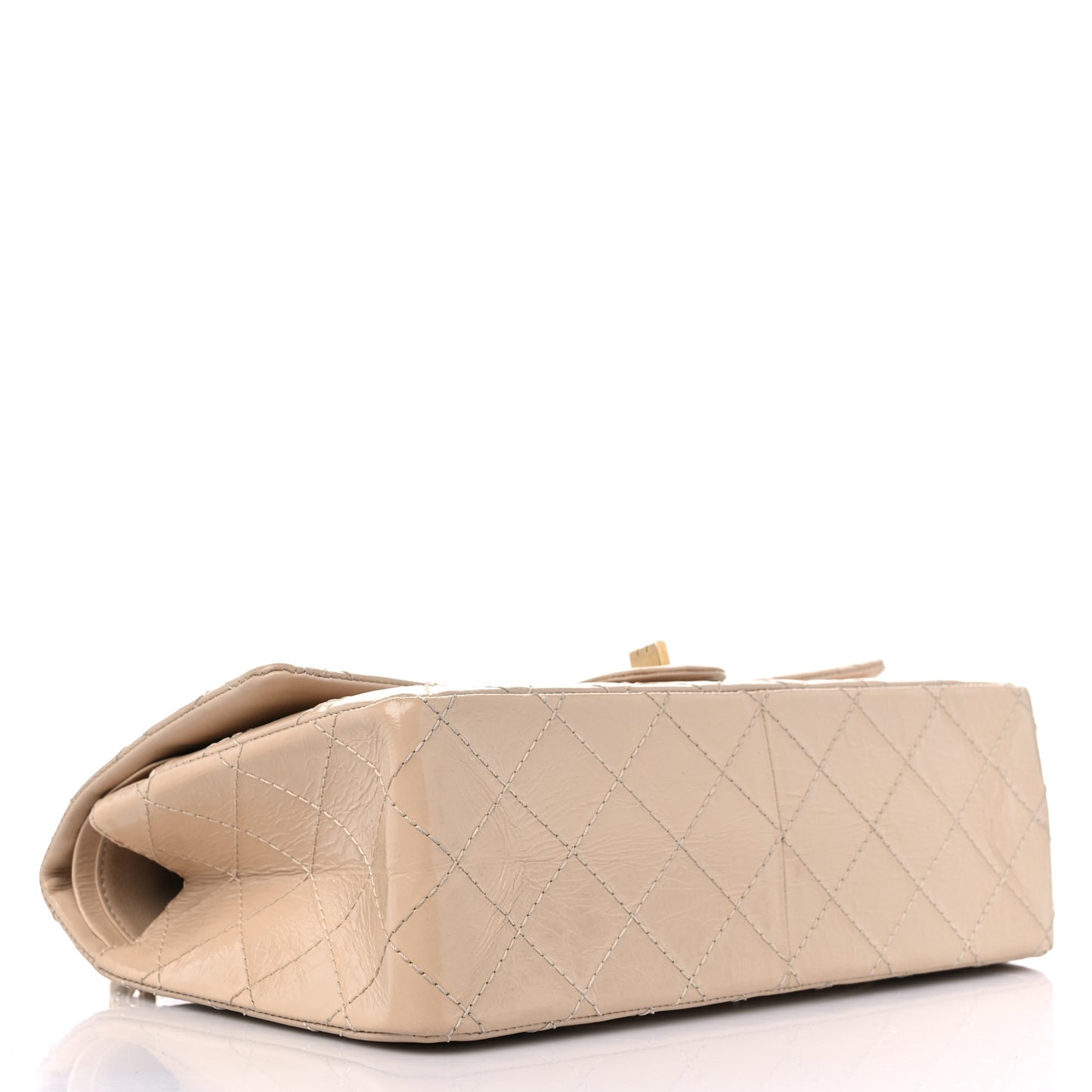 Distressed Patent Quilted 2.55 Reissue 226 Flap Beige