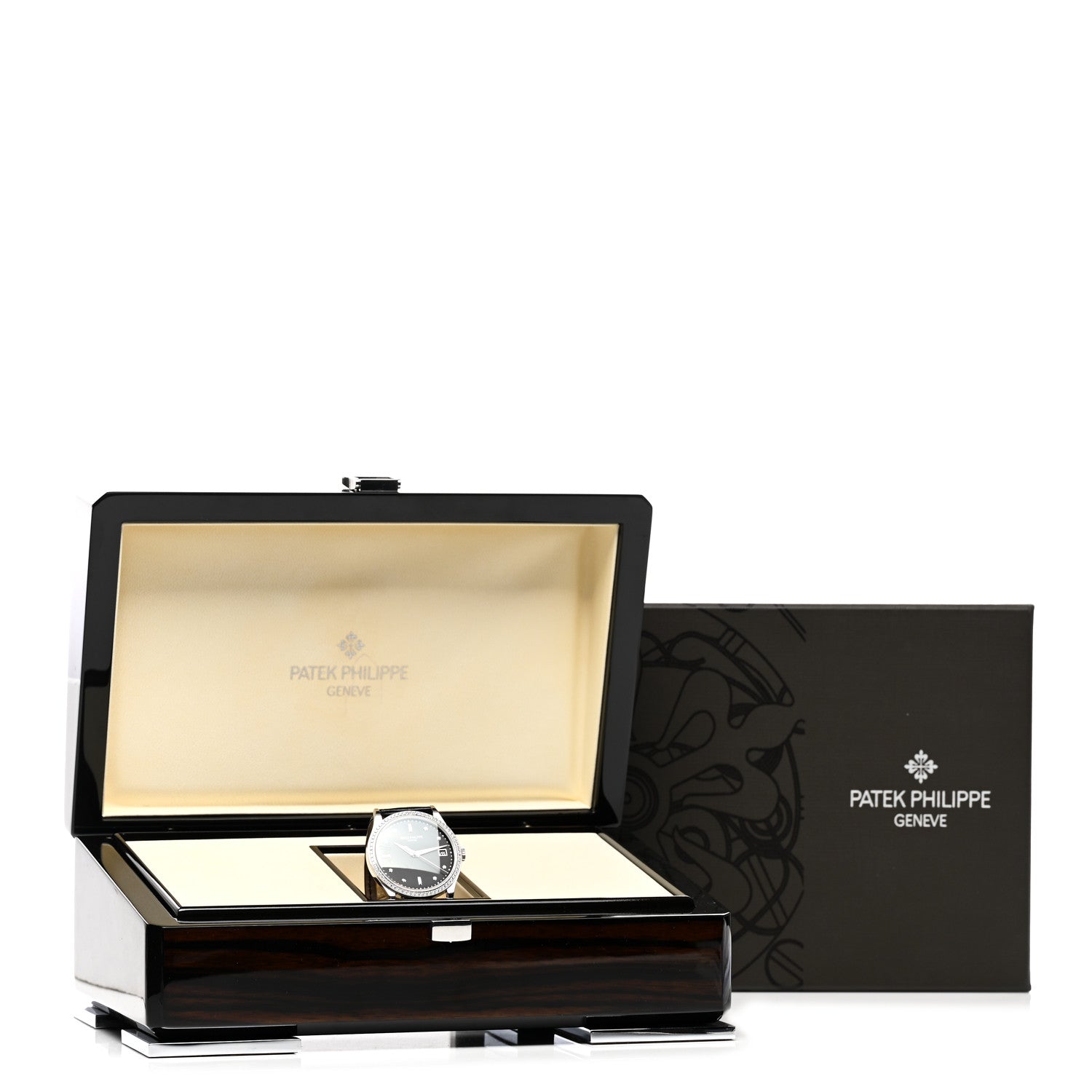 Patek Philippe 18K White Gold Alligator Diamond Bezel 38mm Calatrava Automatic Watch Black 5297G-001 5 of 5