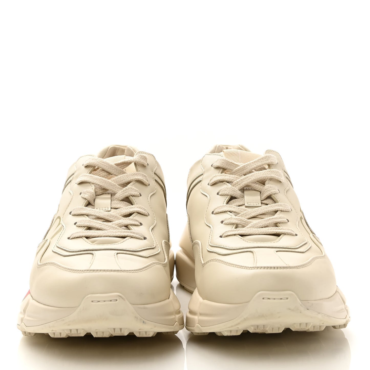 Calfskin Logo Womens Rhyton Sneakers 41 Ivory