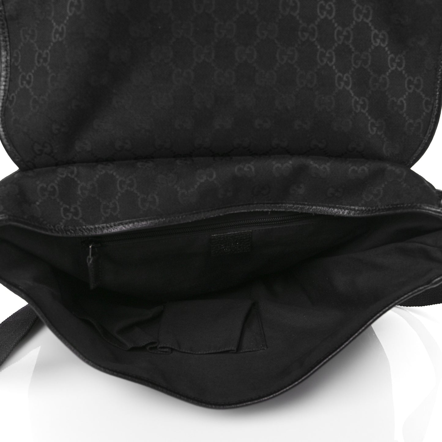 GG Plus Monogram Medium Flap Messenger Bag Black