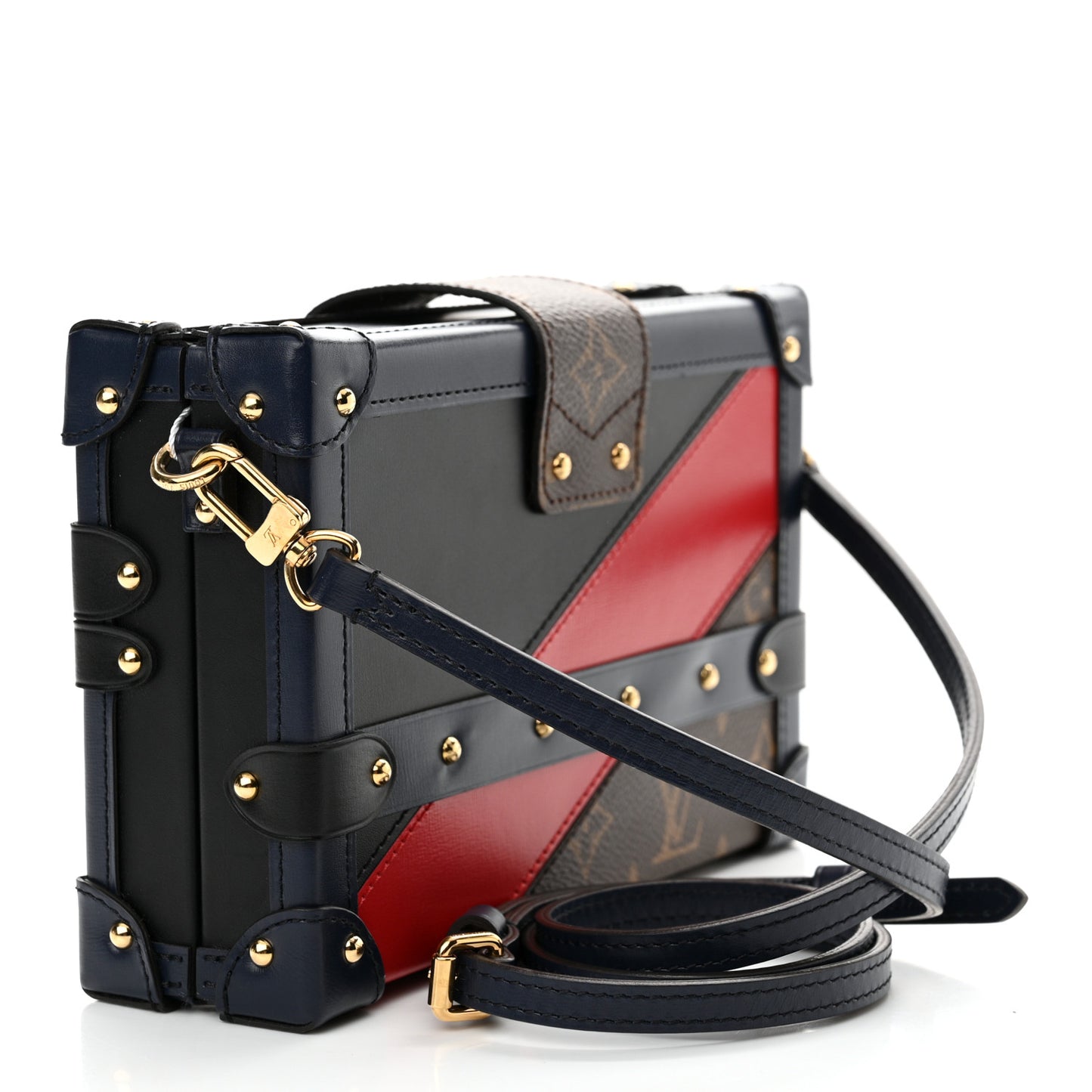 Monogram Malletage Print Petite Malle Marine Rouge