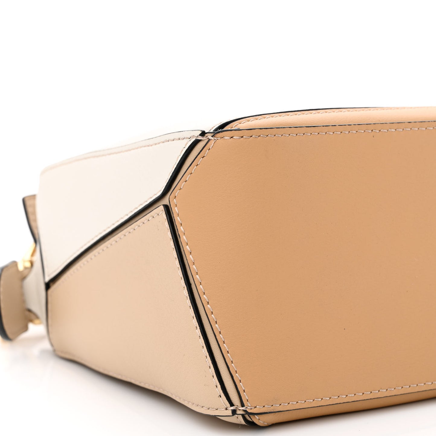 Calfskin Small Puzzle Bag Dusty Beige Soft White