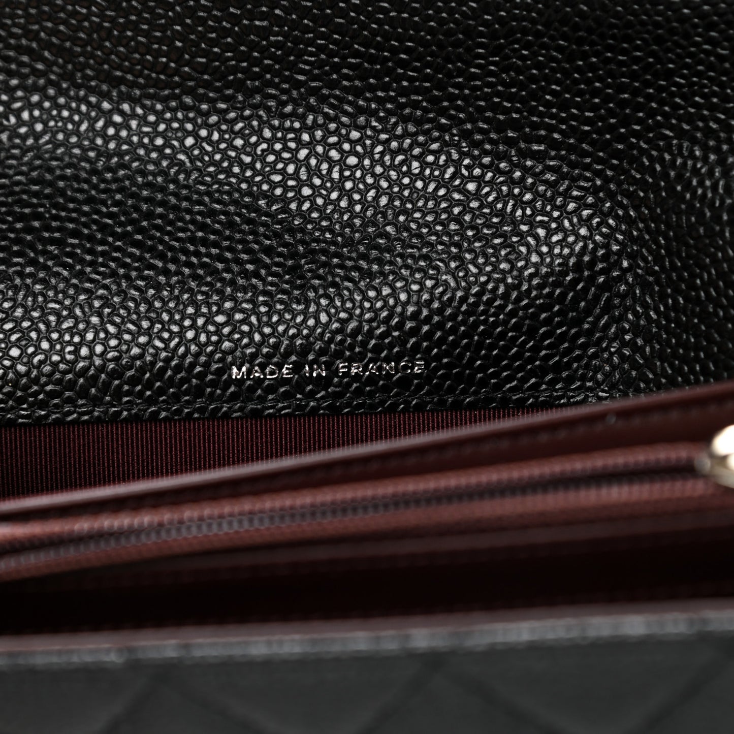 Caviar Quilted Large Flap Wallet Black