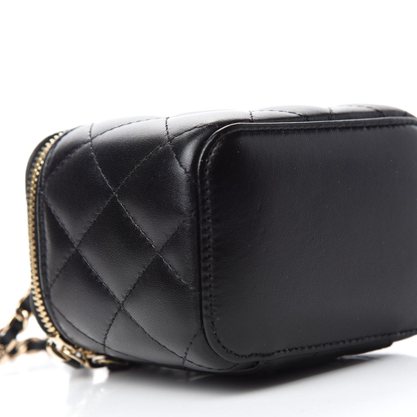 Lambskin Quilted My Chanel Lady Vanity Case With Chain Black
