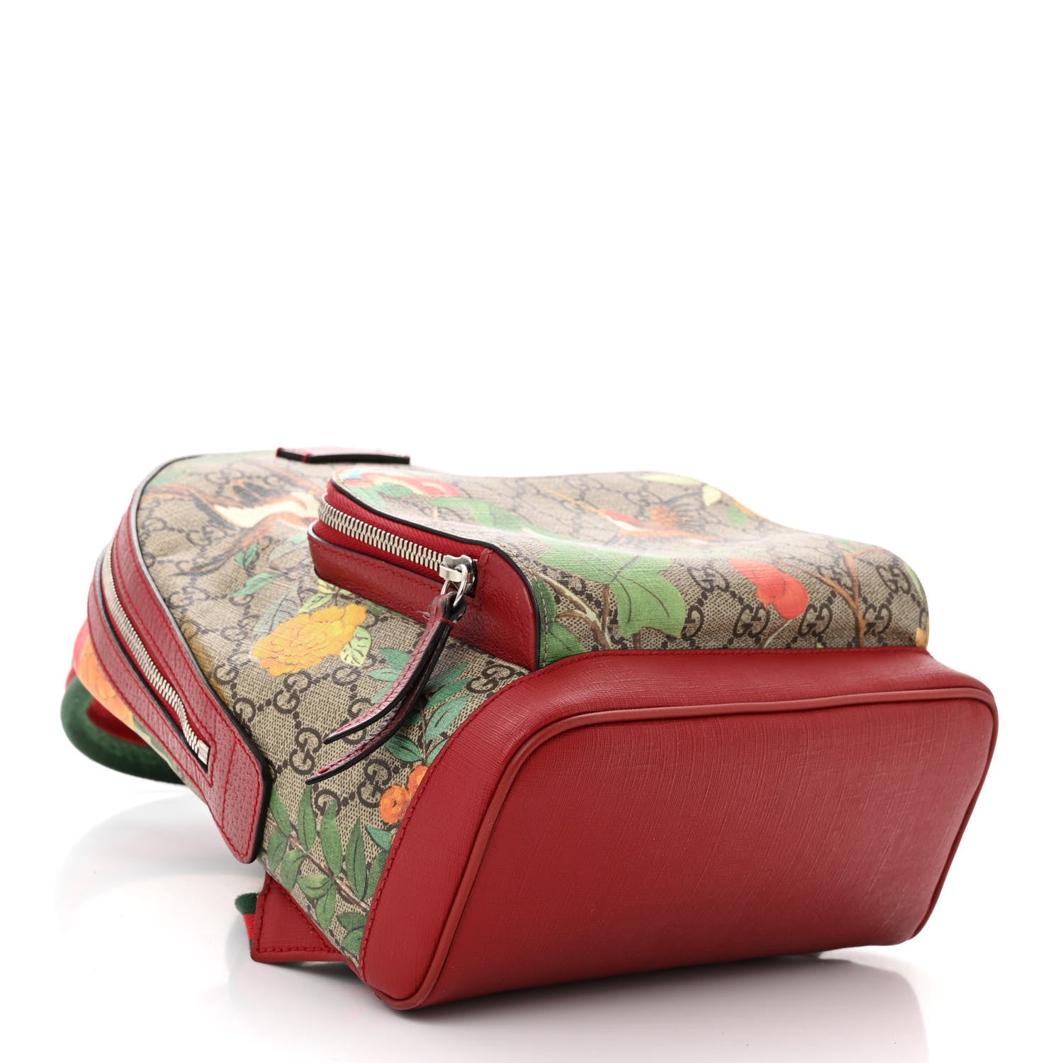 Gucci GG Supreme Monogram Tian Web Small Day Backpack Beige Multicolor Red 4 of 12