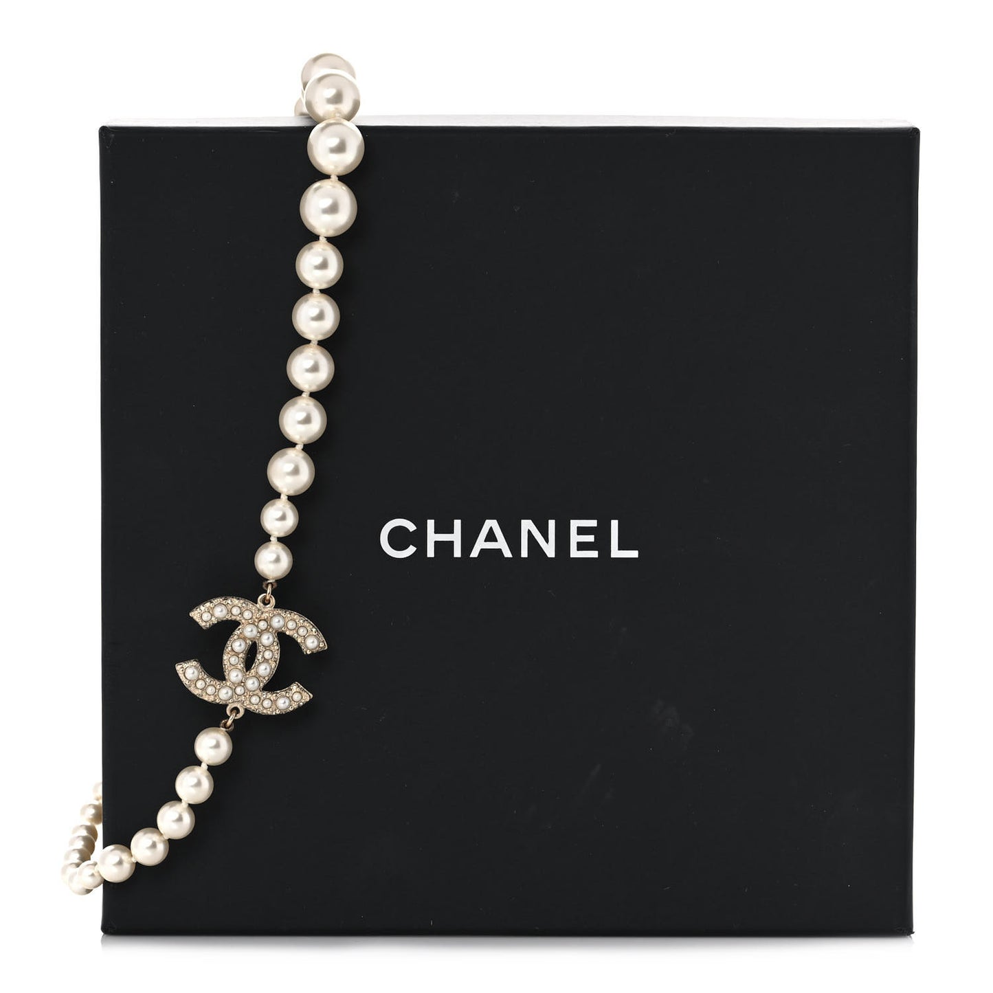 Pearl CC 100th Anniversary Necklace Light Gold