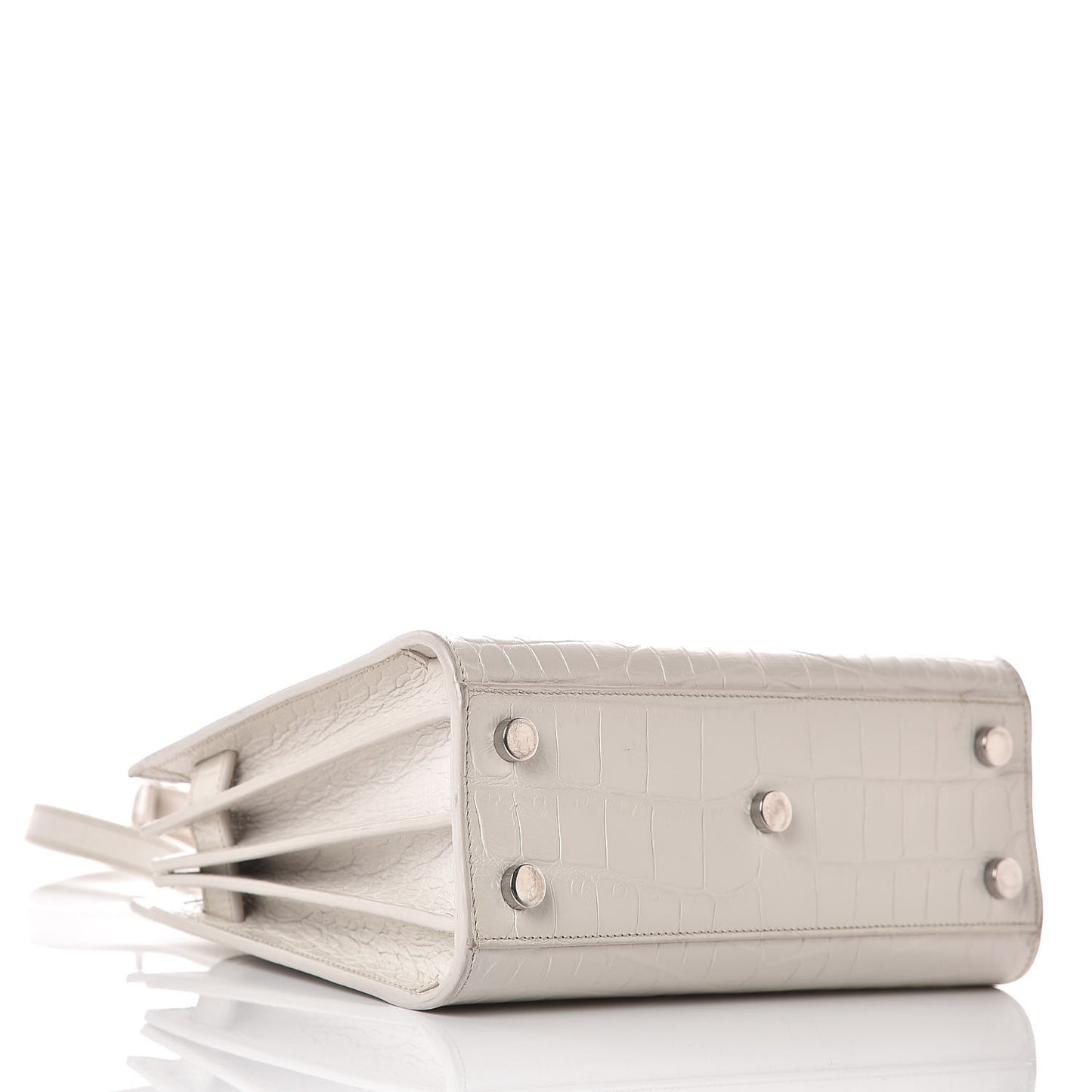 Croc Calfskin Embossed Nano Sac De Jour Cream Souffle
