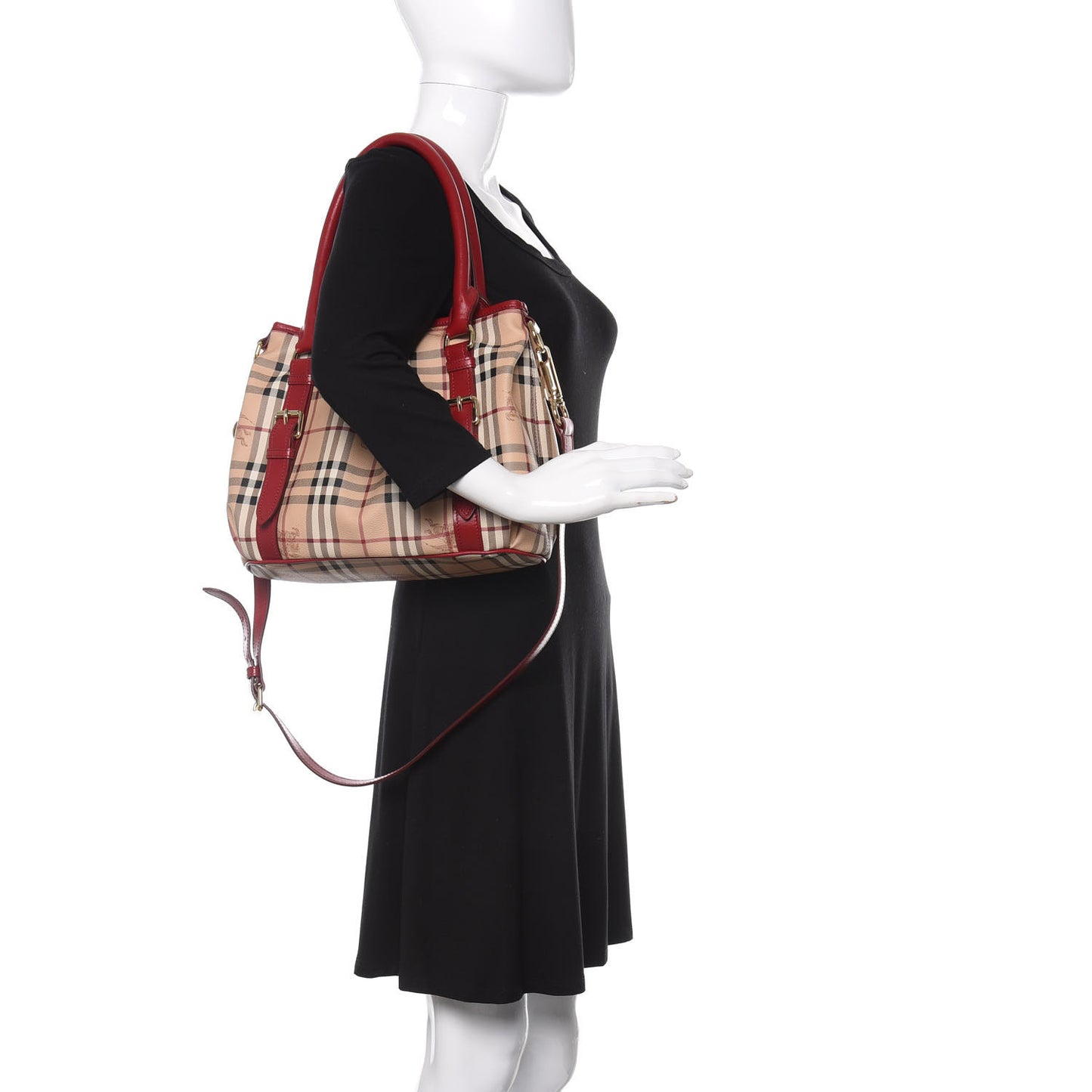 Haymarket Check Small Northfield Tote Military Red