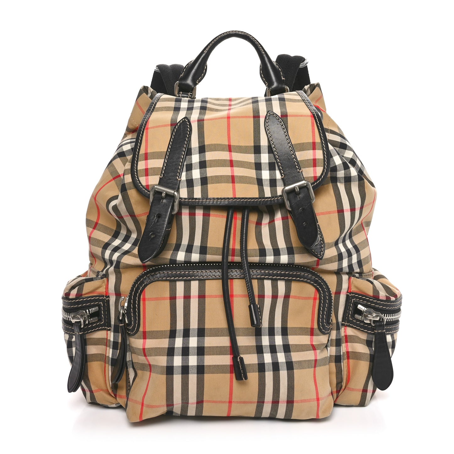 Nylon Vintage Check Medium Rucksack Backpack Antique Yellow