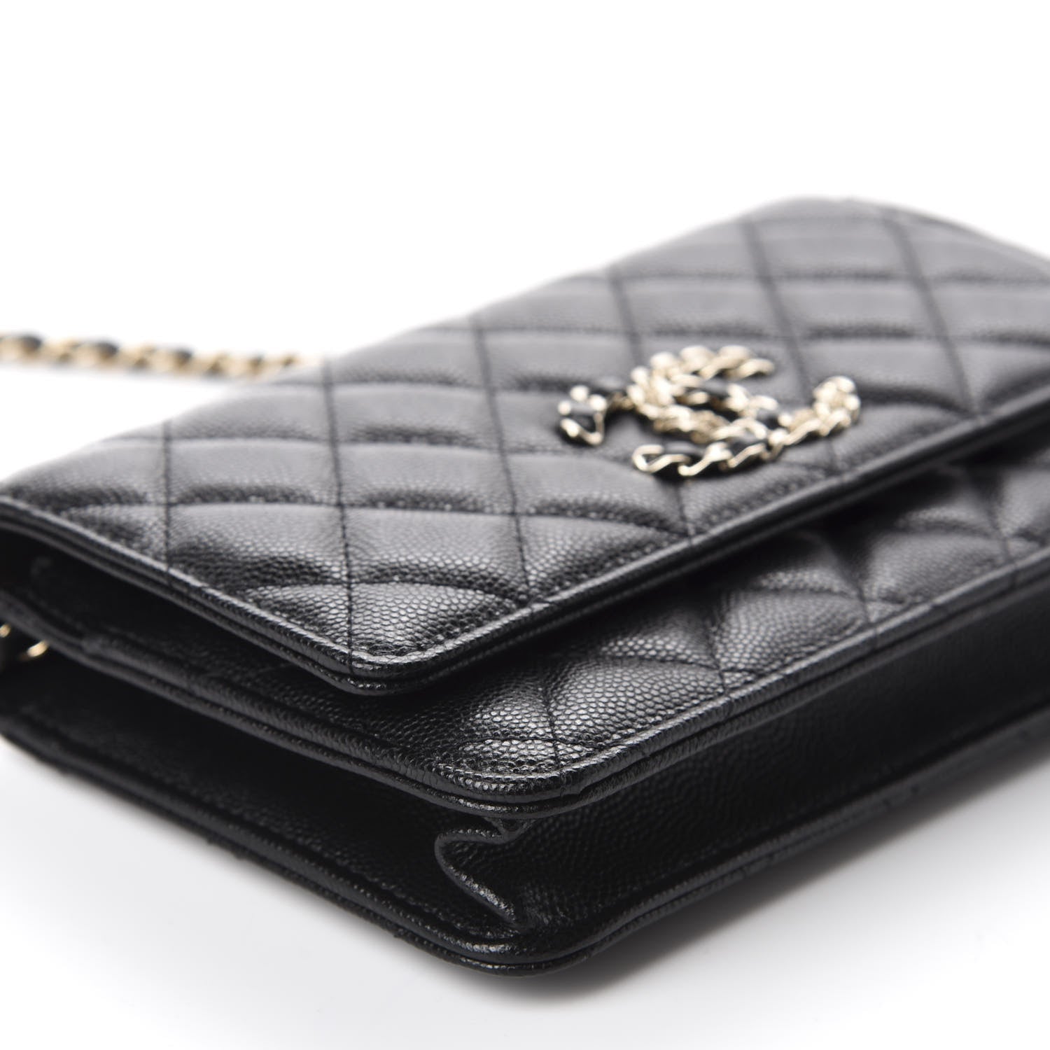 Chanel Caviar Quilted French New Wave Chain CC Wallet On Chain WOC Black 6 of 12