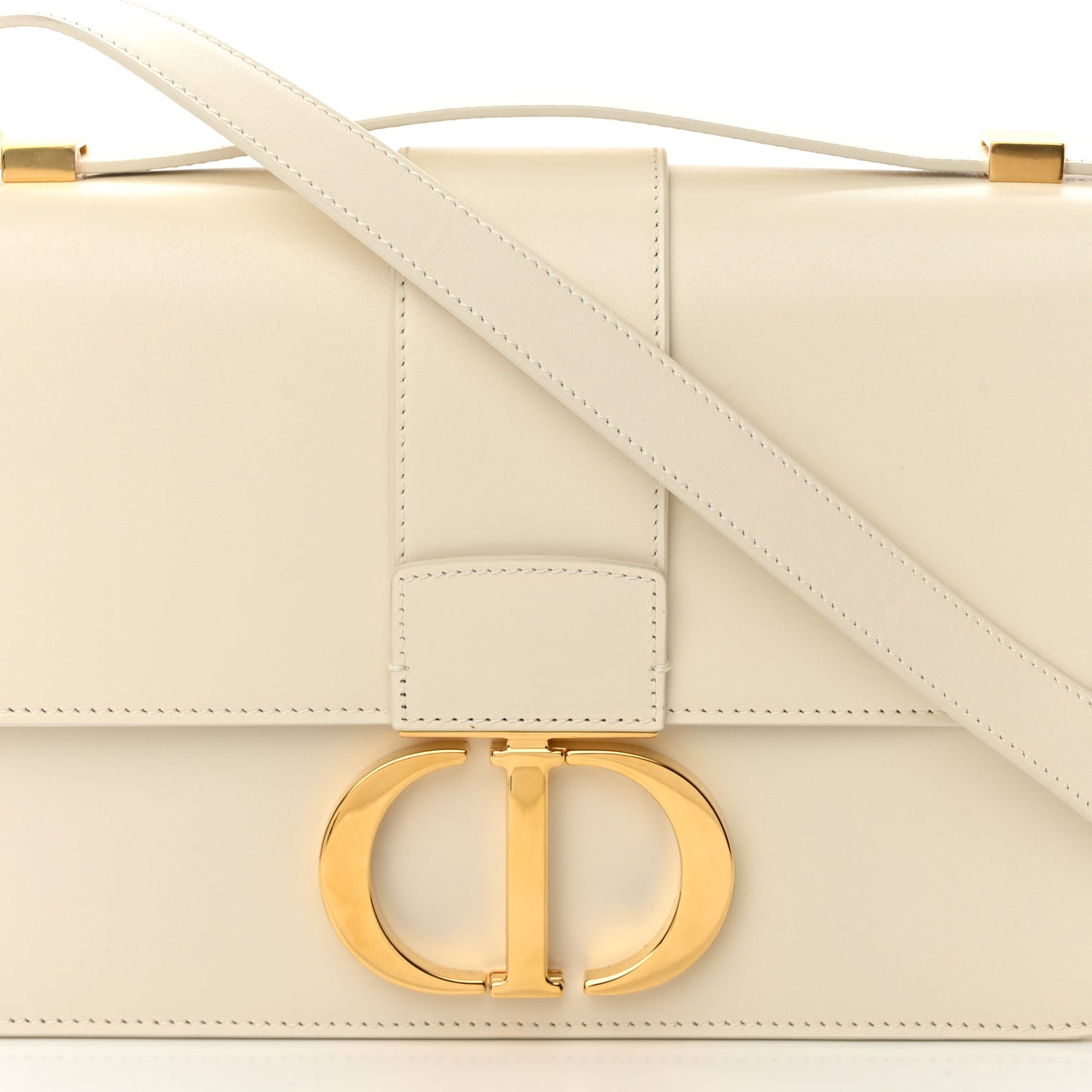 Box Calfskin 30 Montaigne Flap Bag Latte
