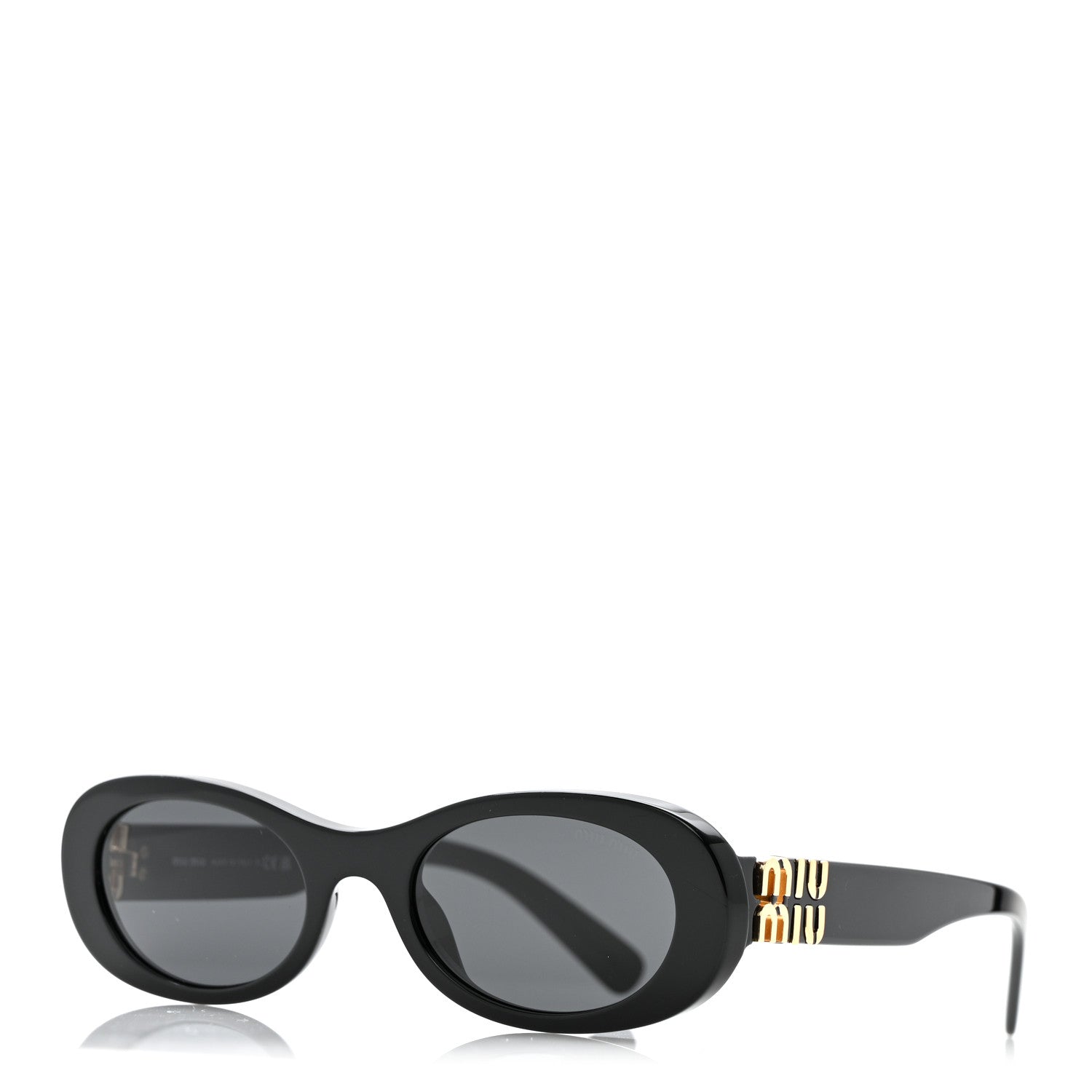 Miu Miu Acetate Oval Sunglasses SMU 06Z Black 1836273 – FASHIONPHILE